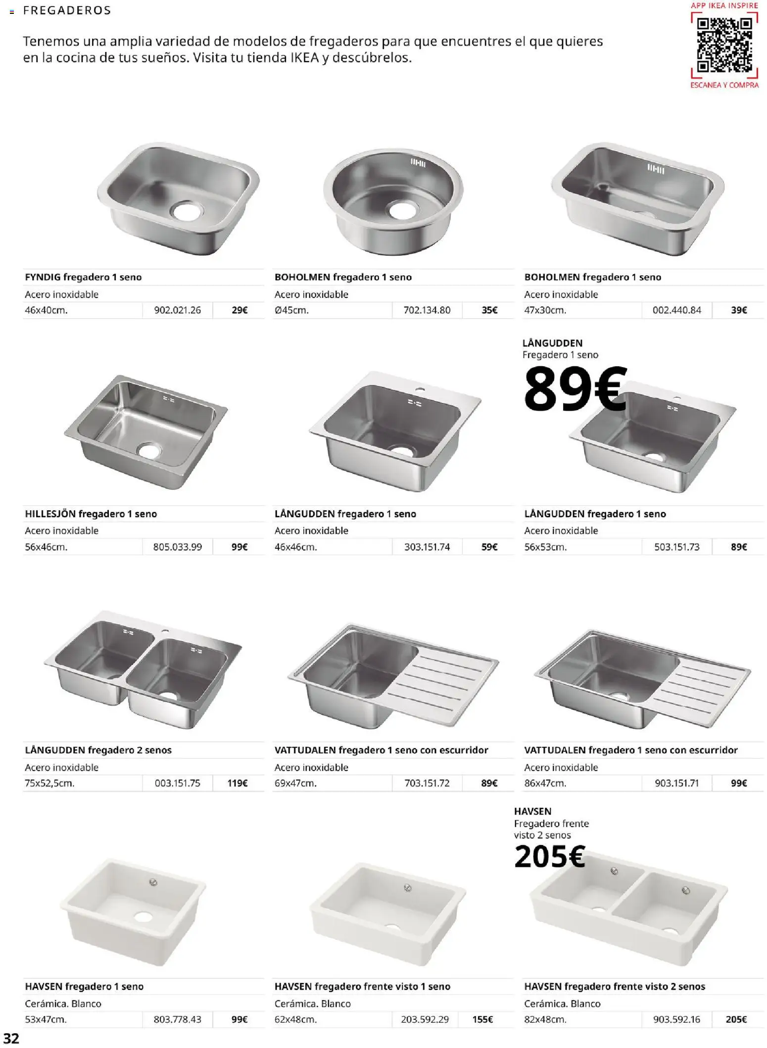 Catálogo IKEA Cocinas │ válido desde el 01.02.2026 | Página: 32 | Productos: Fregadero, Cocina