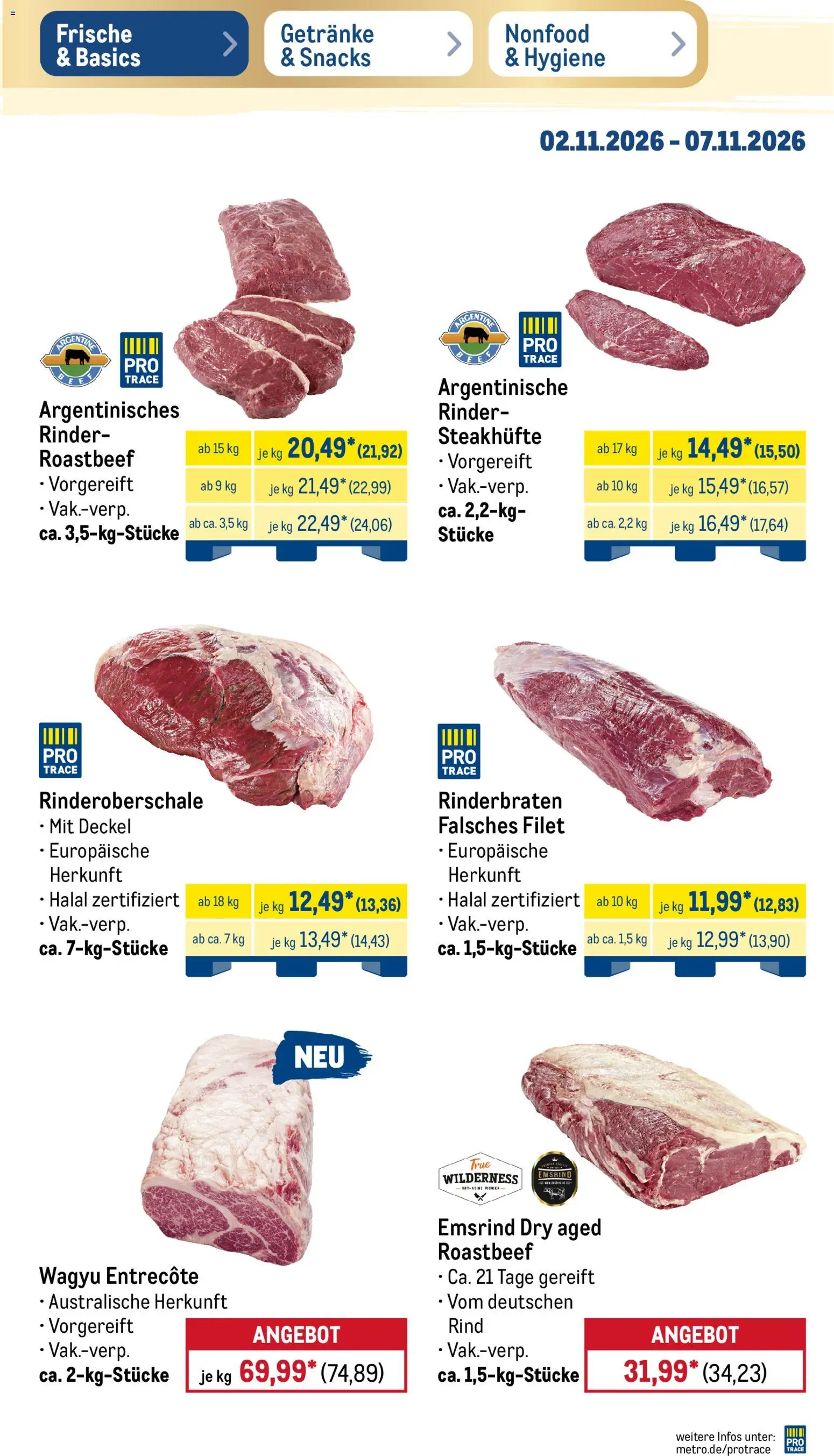 Metro Black Friday – gültig ab 02.11.2026 | Seite: 5 | Produkte: Rinderbraten, Entrecote, Roastbeef