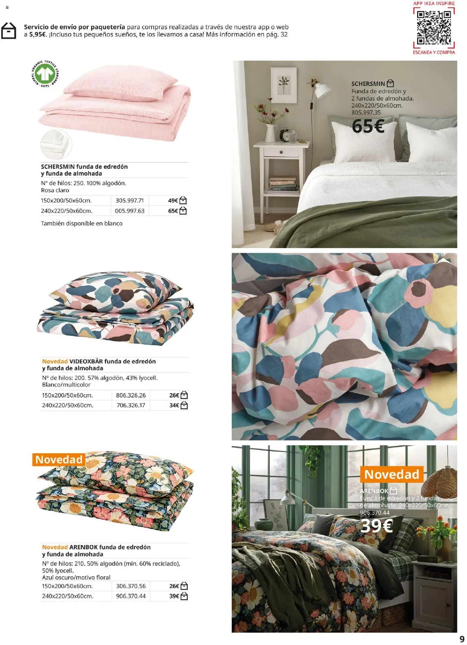 IKEA - Ropa de cama │ válido desde el 01/09/2026 | Página: 9 | Productos: Edredón, Té, Algodón, Almohada