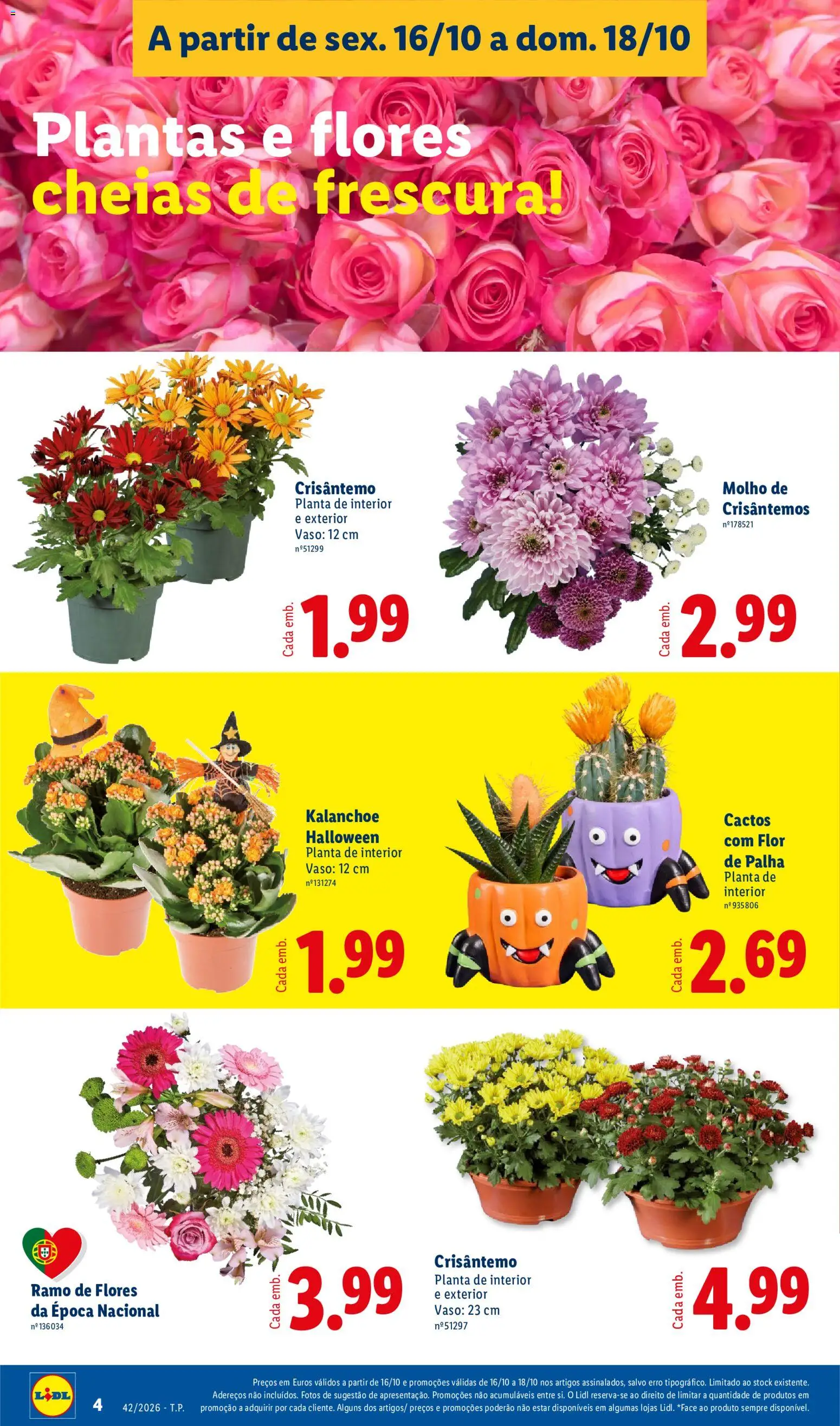 Lidl Promoções Fim de Semana │ válido de 16/10/2026 | Página: 4 | Produtos: Flores, Vaso