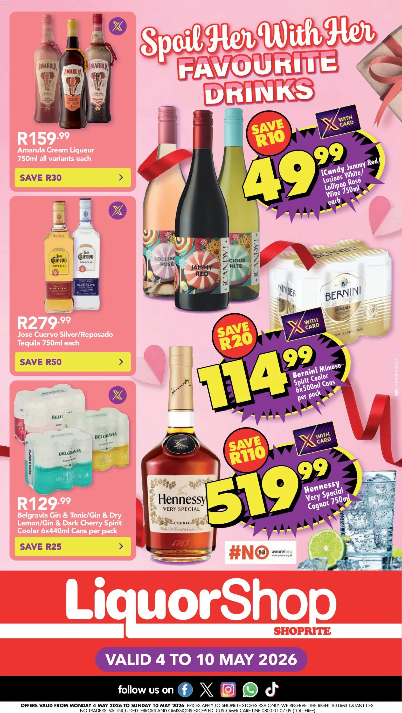New Shoprite catalogue – valid from 04.05.2026 | Page: 5 | Products: Cooler, Wine, Gin, Cream