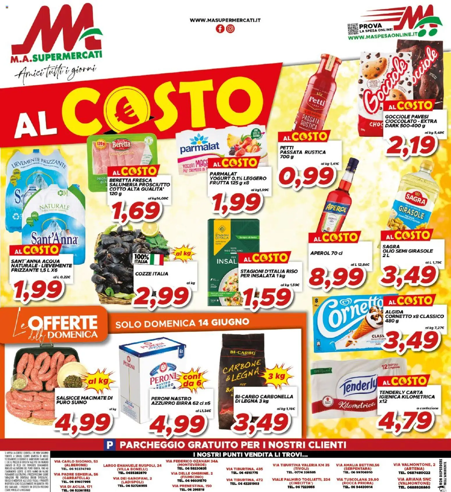 Volantino Ma Supermercati del 10.06.2026 | Pagina: 16 | Prodotti: Cioccolato, Frutta, Acqua naturale, Aperol