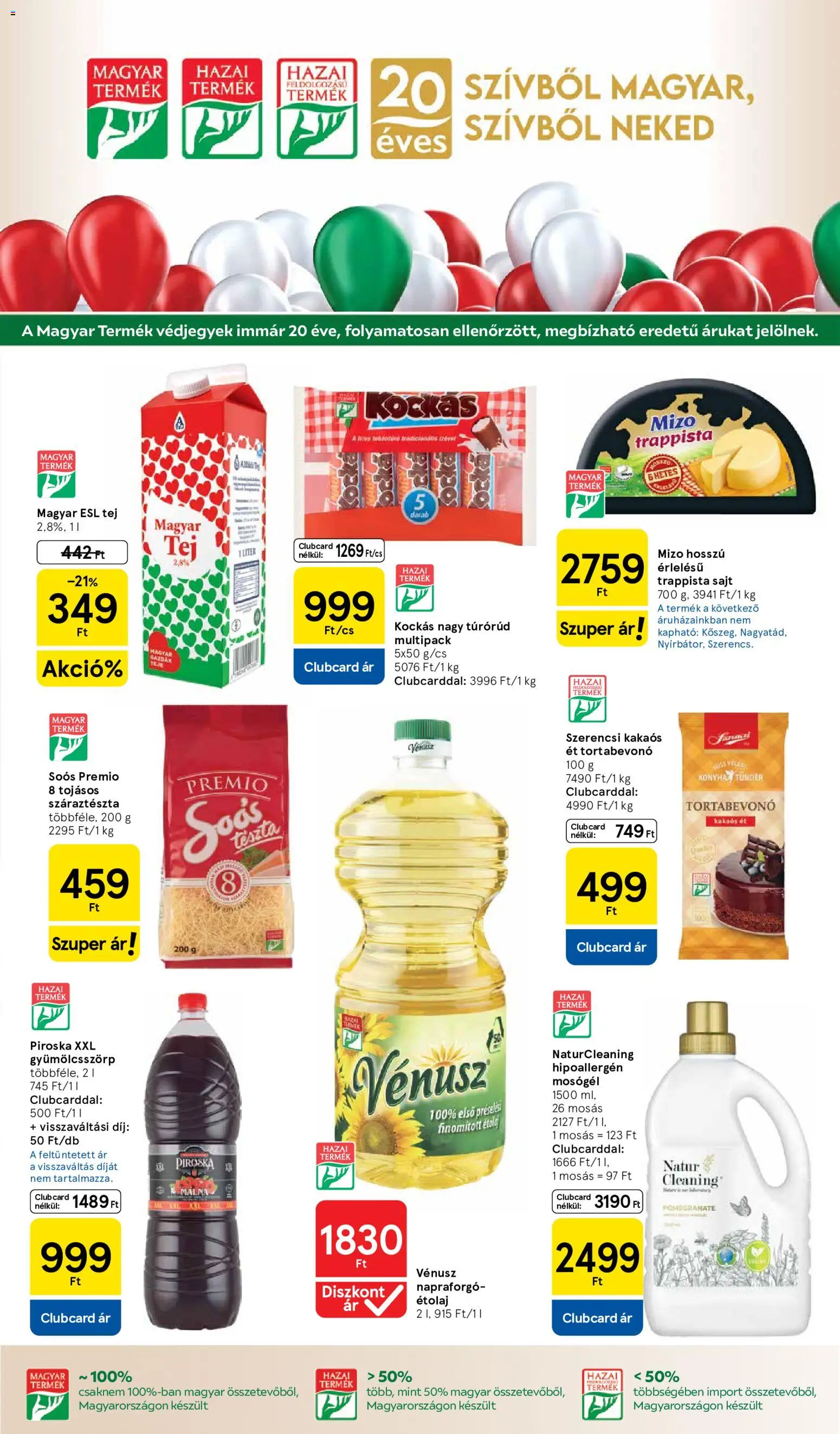 Tesco akciós ujság - amely érvényes a következő dátumtól: 04.06.2026 | Oldal: 9 | Termékek: Étolaj, Tortabevonó, Tej, Trappista sajt