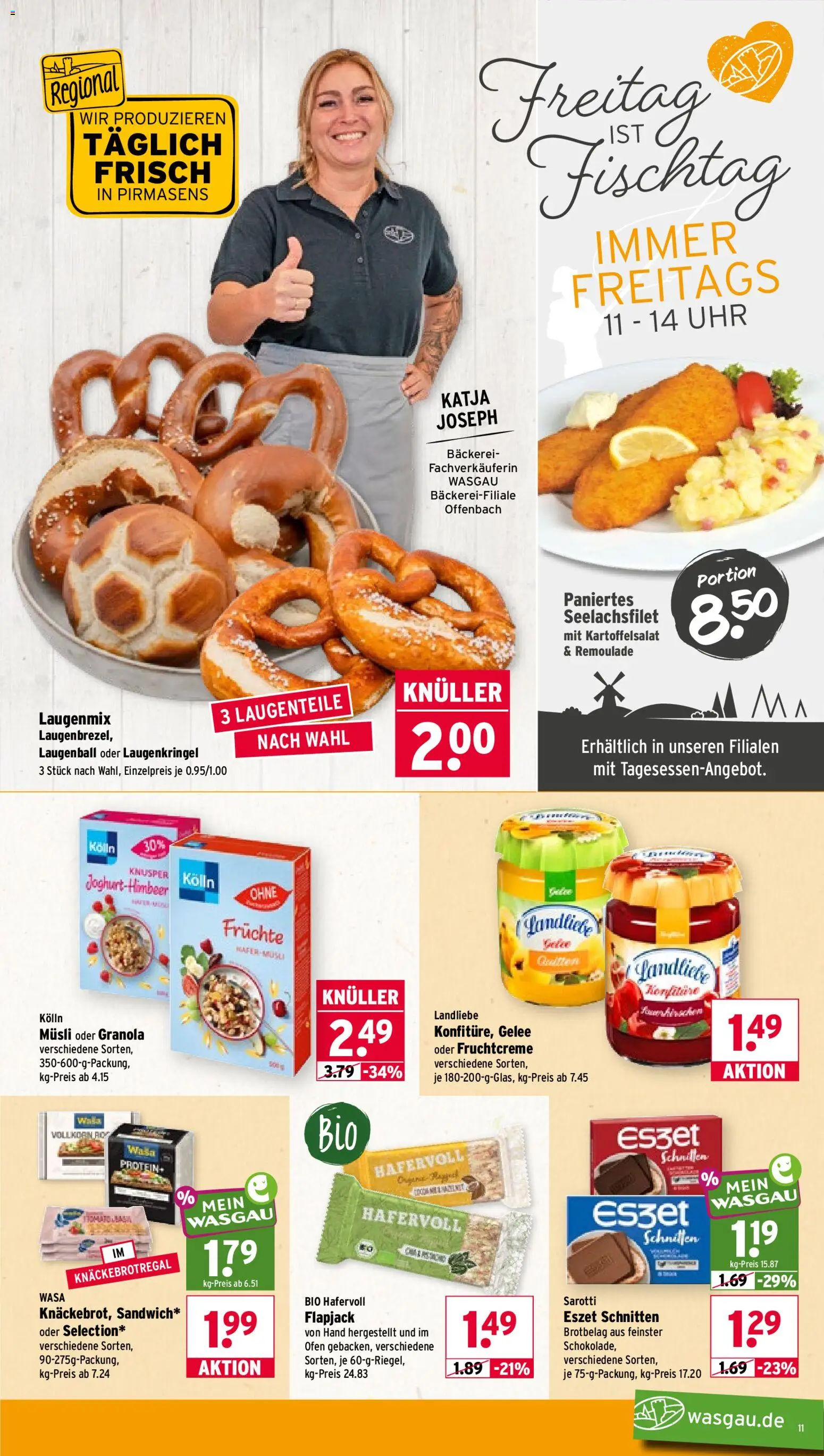 Wasgau Prospekt – gültig ab 07.09.2026 | Seite: 11 | Produkte: Musli, Ofen, Bäckerei, Uhr