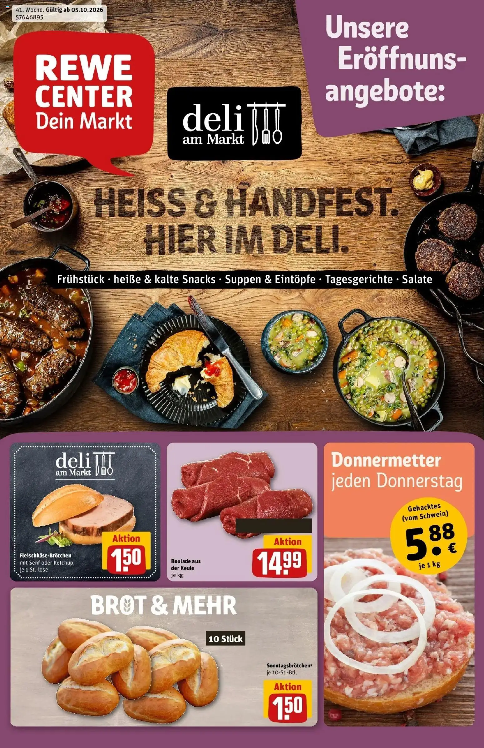 REWE Prospekt ab 05.10.2026 zum Blättern » Angebote | Seite: 1 | Produkte: Brot