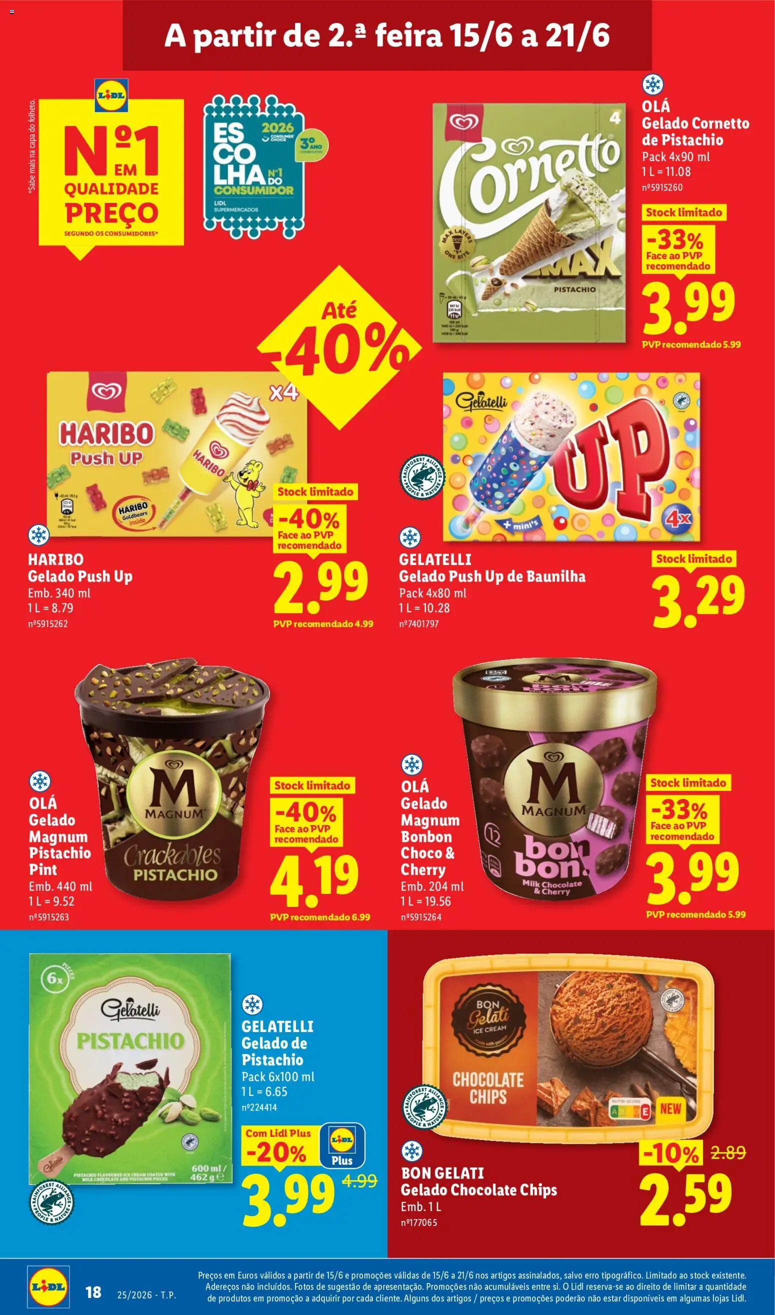 Lidl folheto │ válido de 15.06.2026 | Página: 18 | Produtos: Gelado, Chocolate