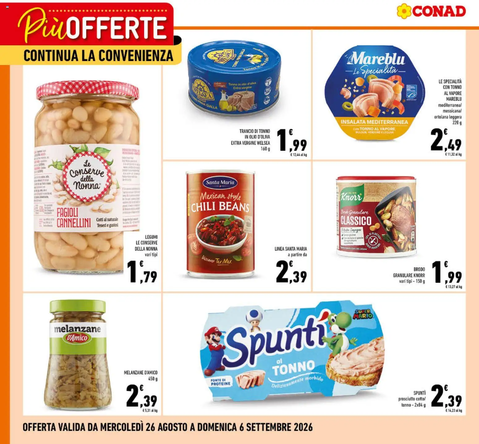 Volantino Conad del 26/08/2026 | Pagina: 1