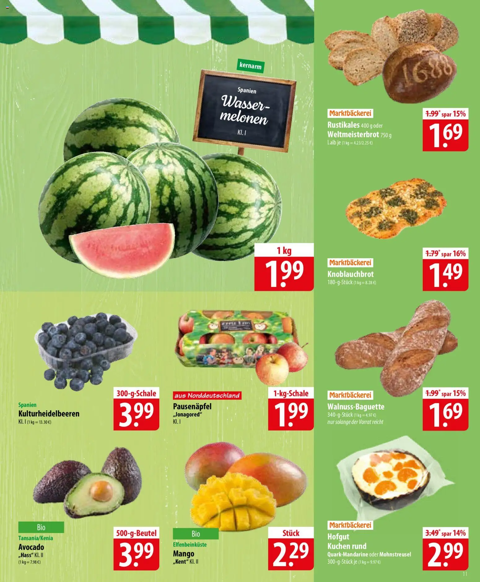 Famila Prospekt 	 – gültig ab 26.05.2026 | Seite: 11 | Produkte: Avocado, Wasser, Mango, Kuchen
