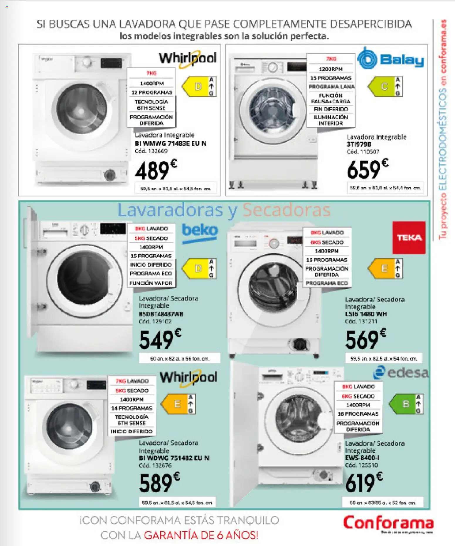 Conforama folleto │ válido desde el 16.04.2026 | Página: 93 | Productos: Lavadora, Secadora, Galette de chaise