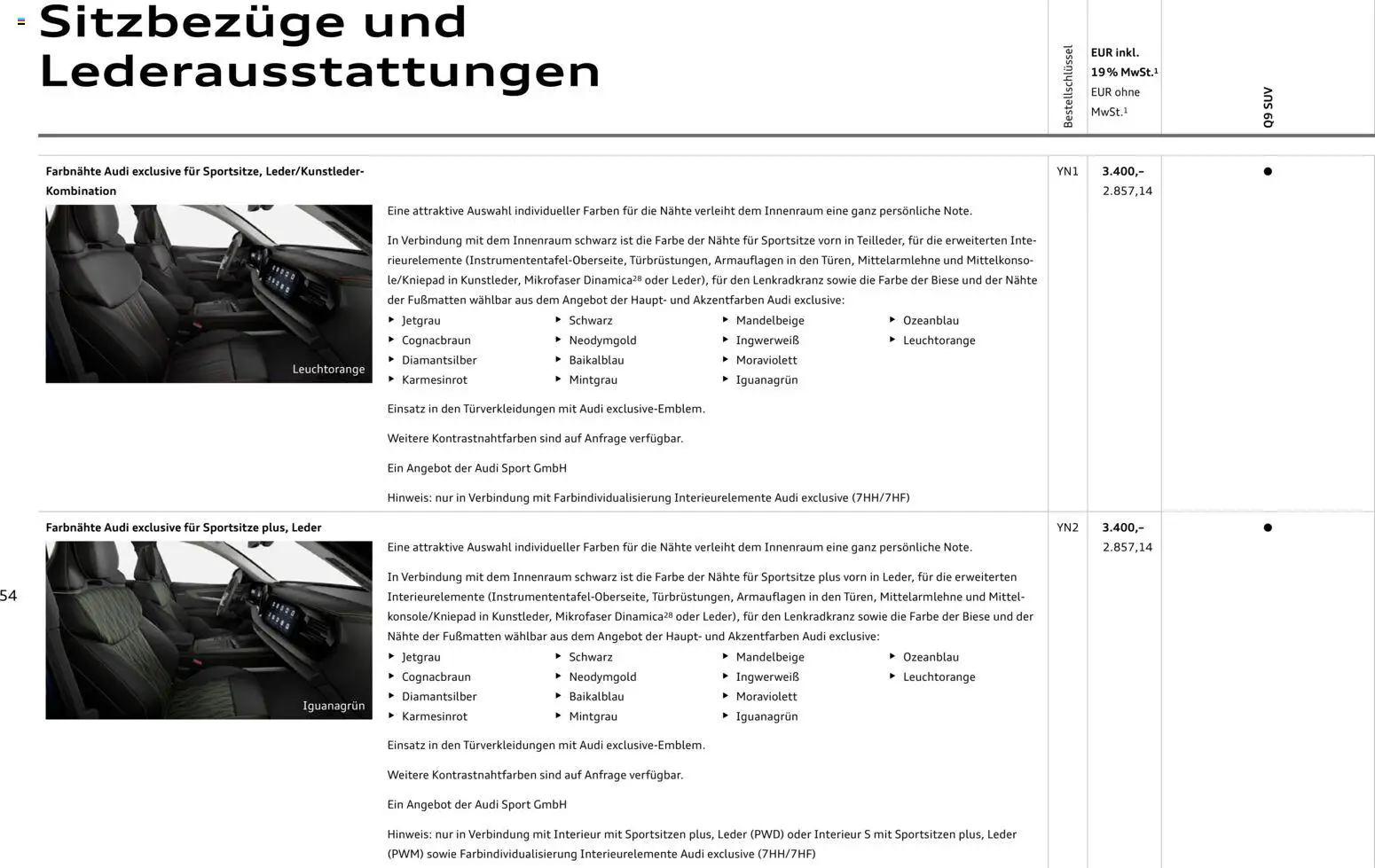 Audi Q9 – gültig ab 30.07.2026 | Seite: 54