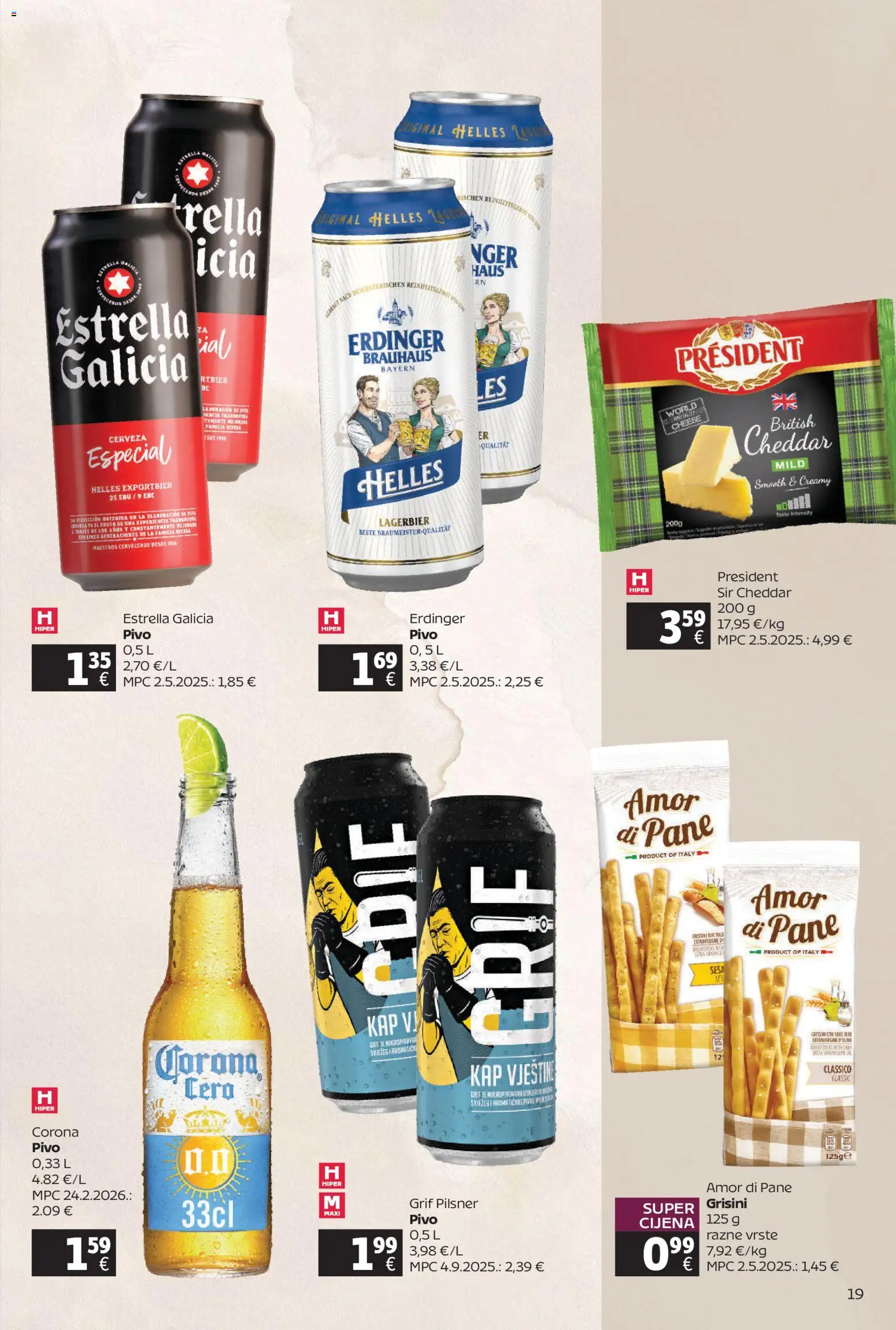Tommy katalog | vrijedi od 20.07.2026 | Stranica: 19 | Proizvodi: Sir, Pivo, Grisini