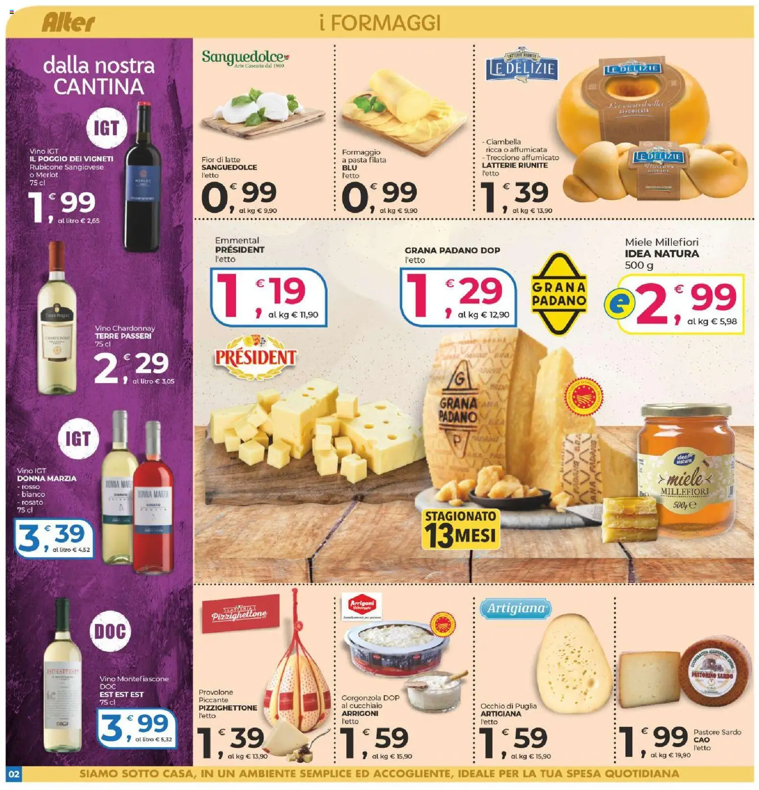 Volantino Alter Discount del 17/09/2026 | Pagina: 2 | Prodotti: Vino, Grana Padano, Gorgonzola, Emmental