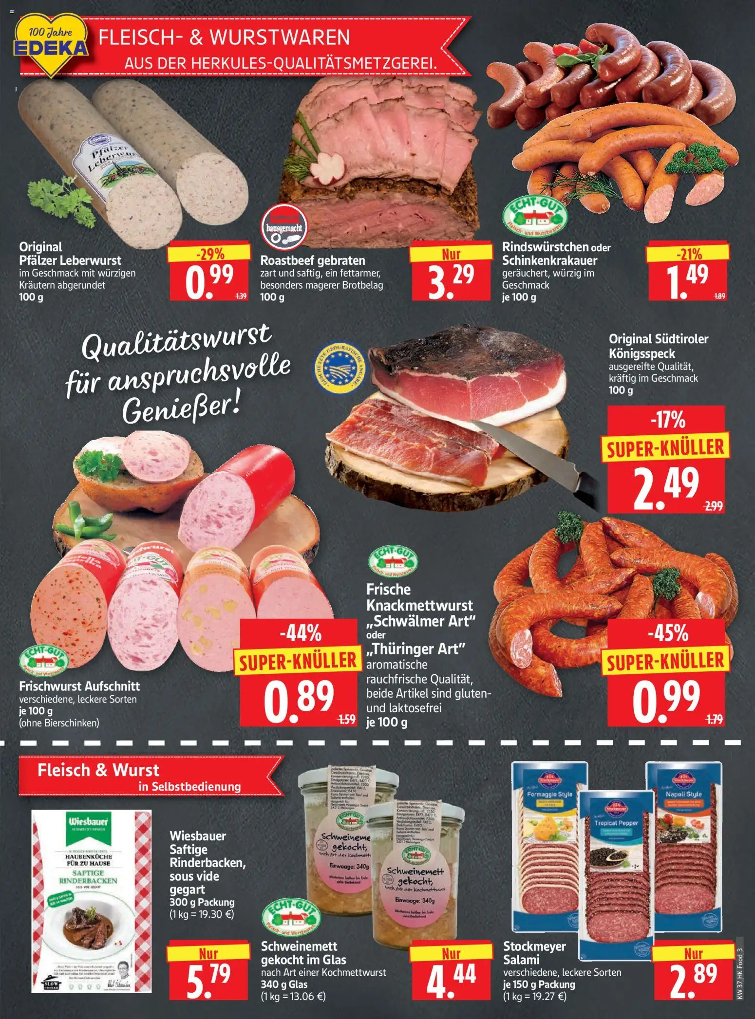 HERKULES Prospekt – gültig ab 07.09.2026 | Seite: 3 | Produkte: Roastbeef, Wurst, Salami, Fleisch
