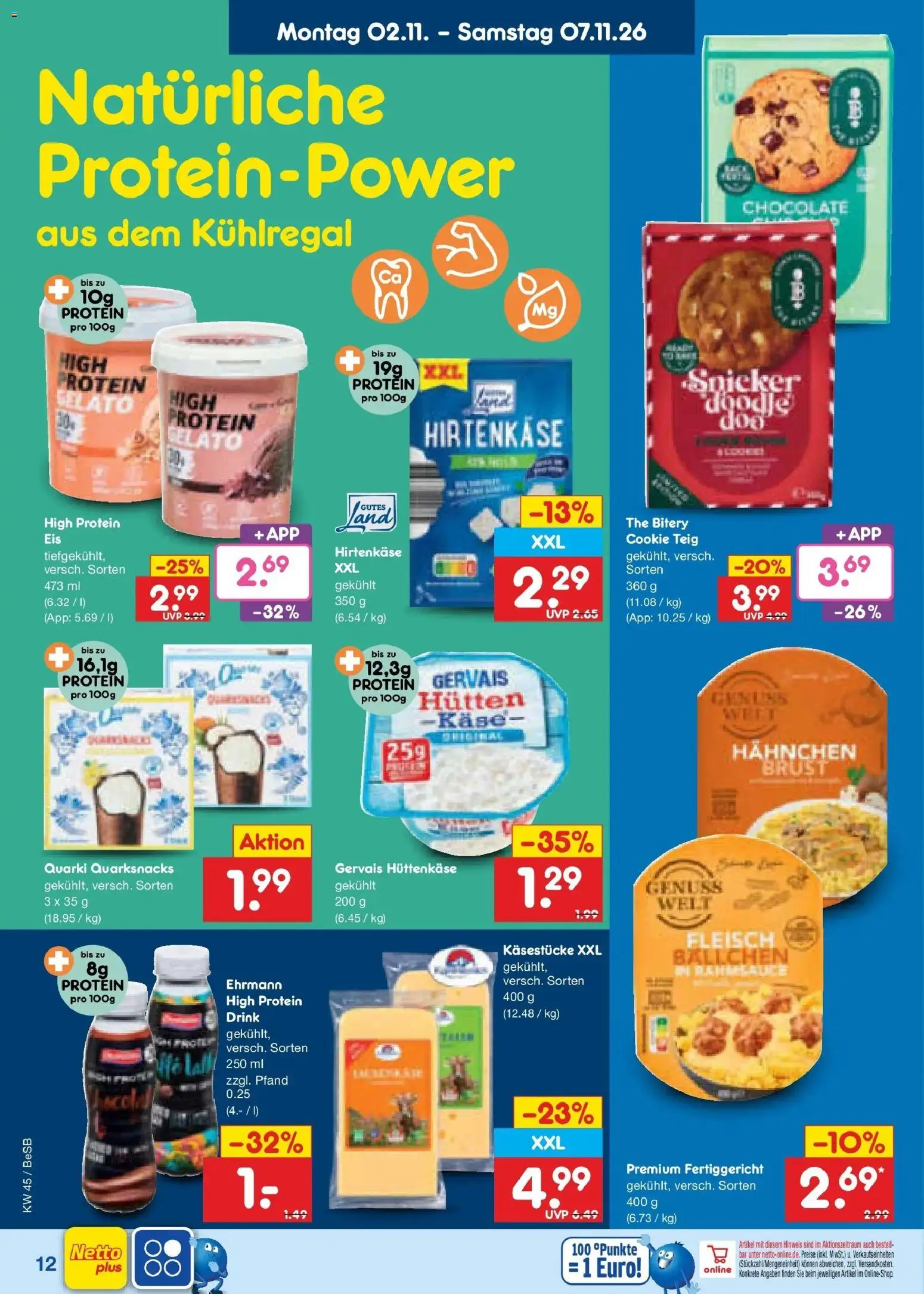 Netto Marken-Discount Prospekt Berlin-Prenzlauer Berg (ab 02.11.2026) » Angebote | Seite: 20 | Produkte: Hahnchen, Käse, Fleisch, Hüttenkäse