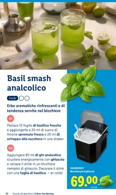 Anteprima del volantino Lidl volantino Giardinaggio valido a partire dal 23.04.2026 | Pagina: 53 | Prodotti: Succo, Gin, Limone, Basilico
