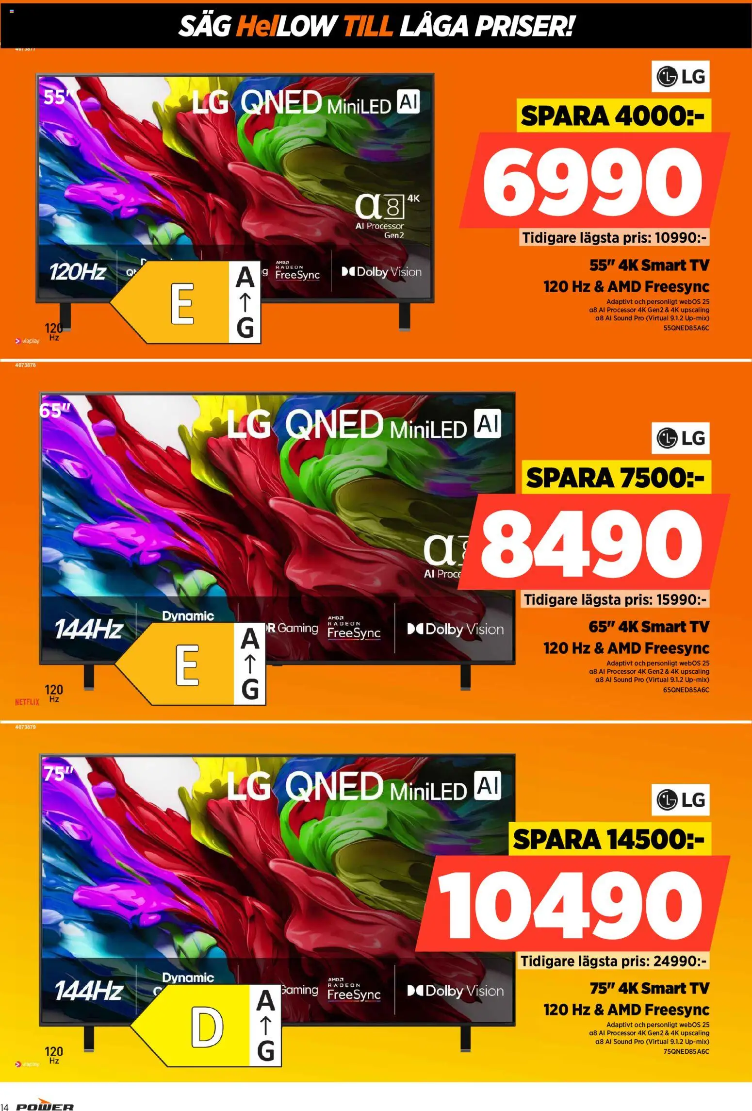 Power reklamblad aktuell från 08.06.2026 | Sida: 14 | Produkter: Såg, Smart tv, Tv