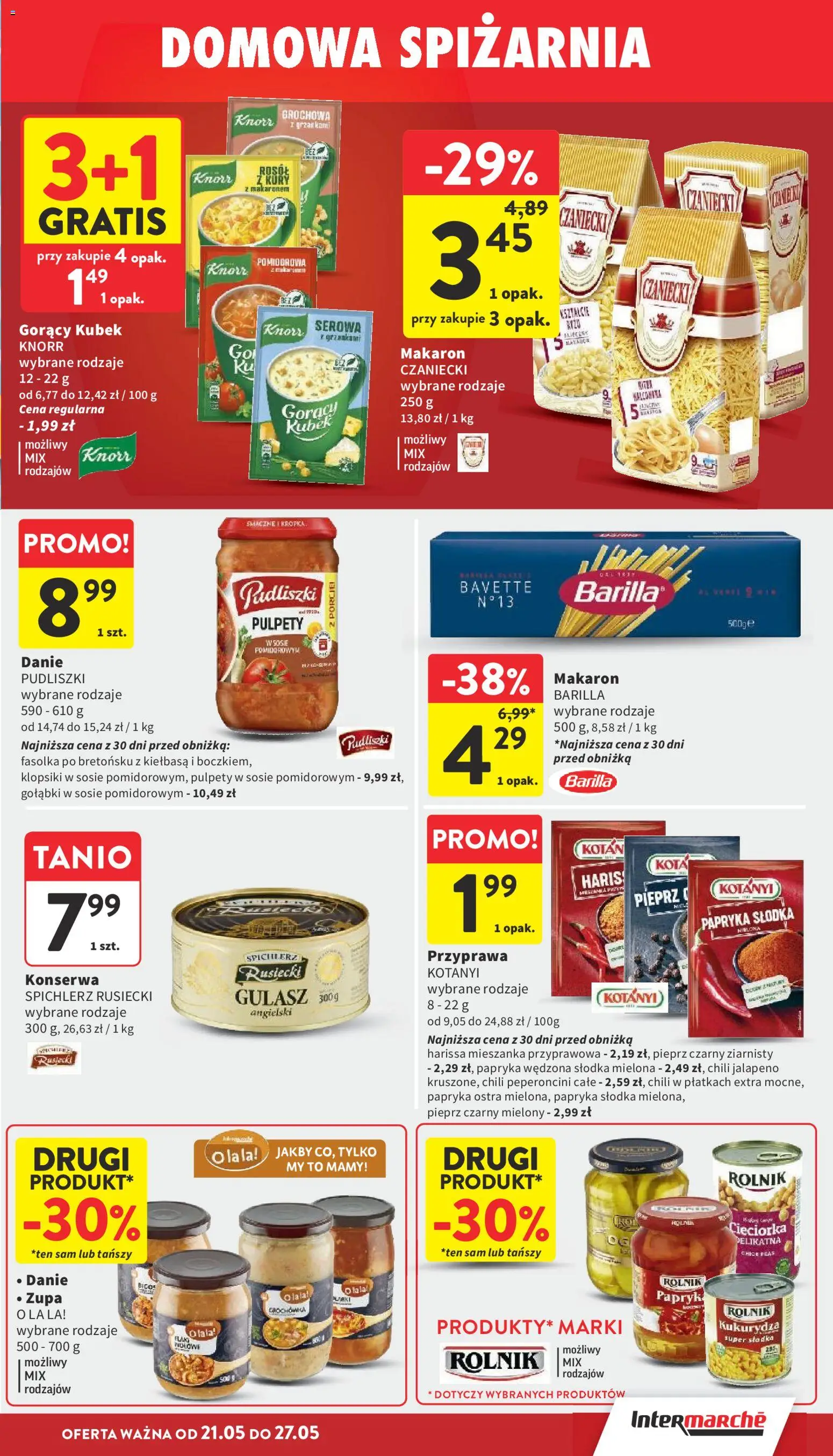 Intermarche gazetka od 21.05.2026 | Strona: 31 | Produkty: Kiełbasa, Gorący kubek, Papryka wędzona, Makaron