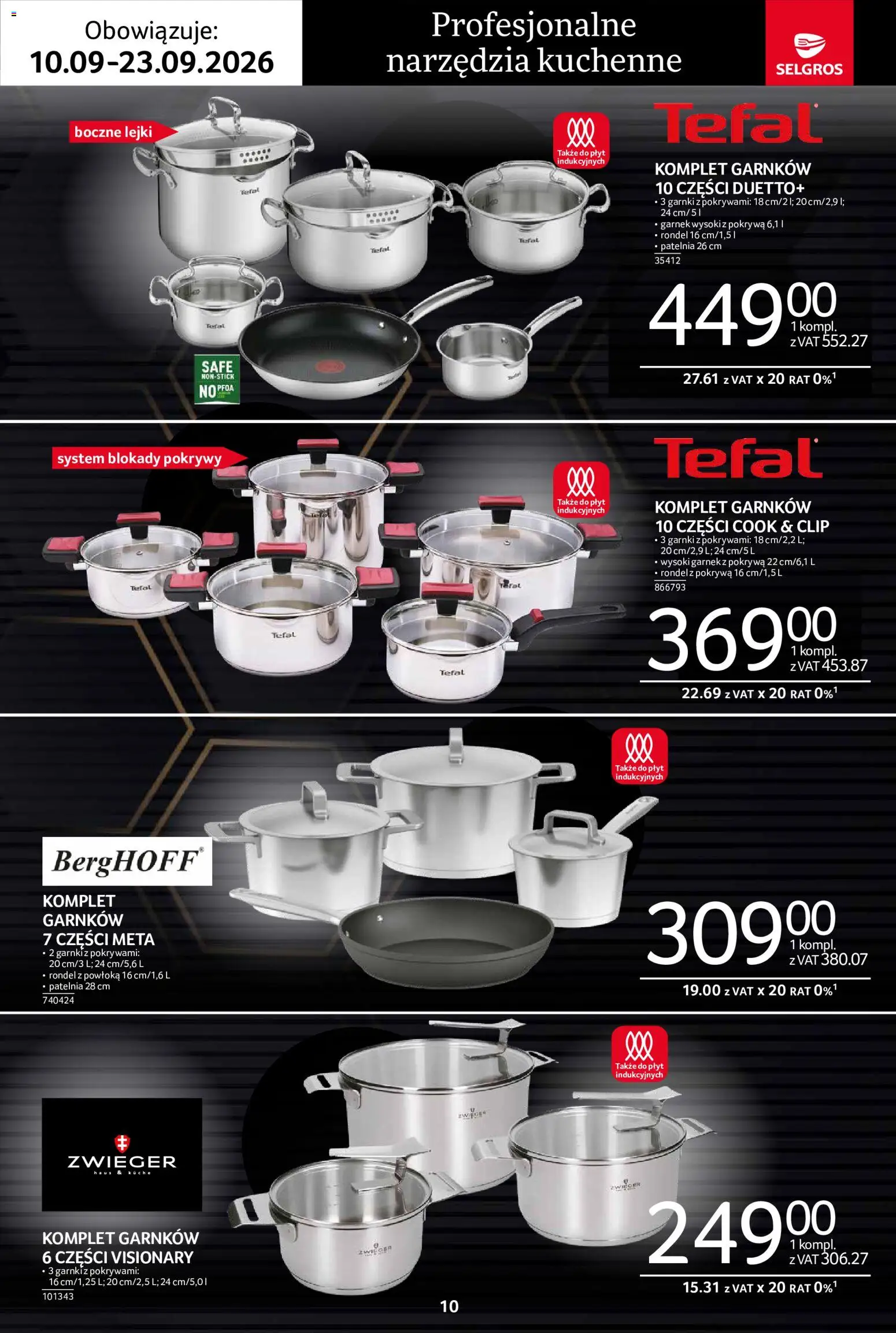Selgros cash&carry gazetka - Premium od 10.09.2026 | Strona: 10 | Produkty: Narzędzia, Garnek, Garnki, Tefal