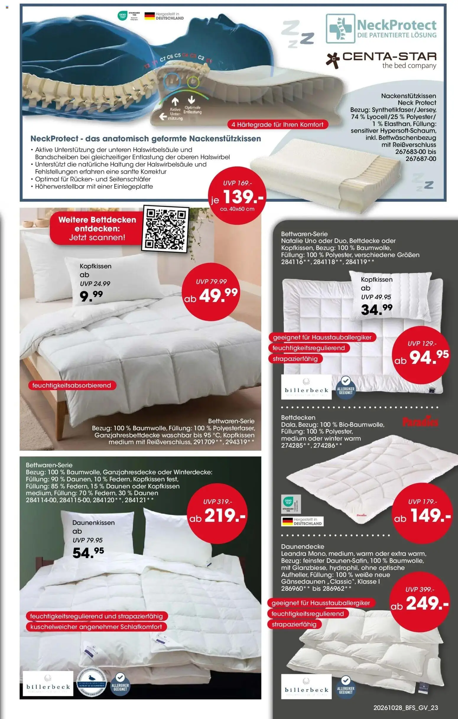Möbel Martin - Möbel Martin: Wochenangebote (ab 28.10.2026) zum Blättern | Seite: 23 | Produkte: Bettdecke, Kopfkissen