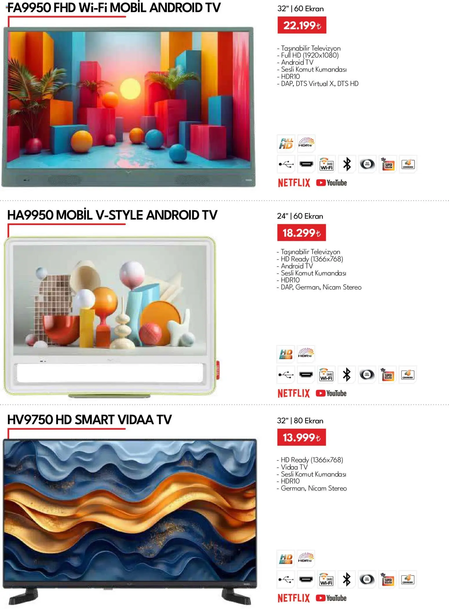 Vestel - Tüketici Elektroniği - 01.05.2026 tarihinden itibaren geçerlidir | Sayfa: 19 | Ürünler: TV, Uydu