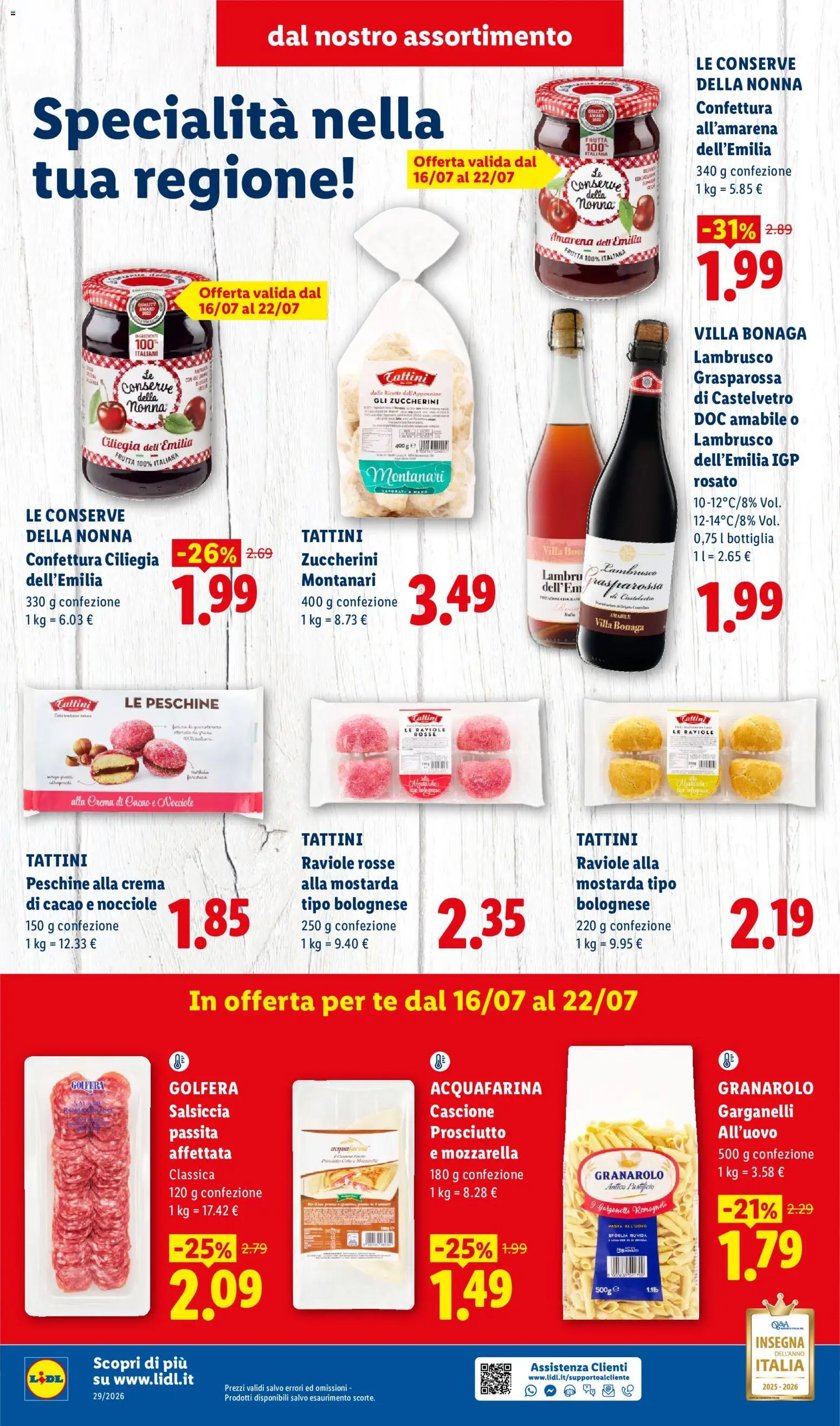 Volantino Lidl del 16/07/2026 | Pagina: 4 | Prodotti: Tè, Mozzarella, Ravioli, Bottiglia