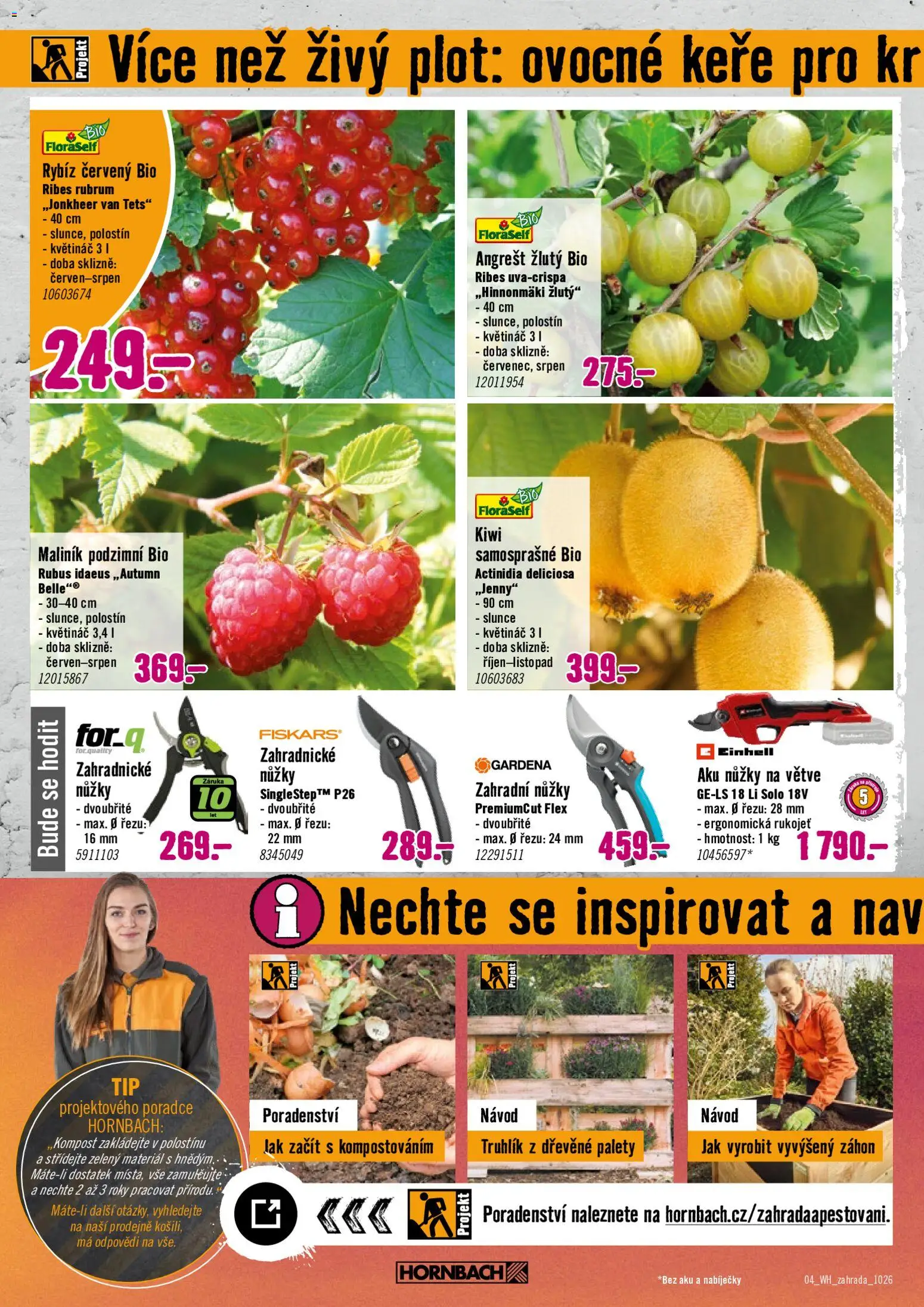 HORNBACH leták - Podzimní zahrada od 07.10.2026 | Strana: 4 | Produkty: Truhlík, Nůžky, Vyvýšený záhon, Aku nůžky