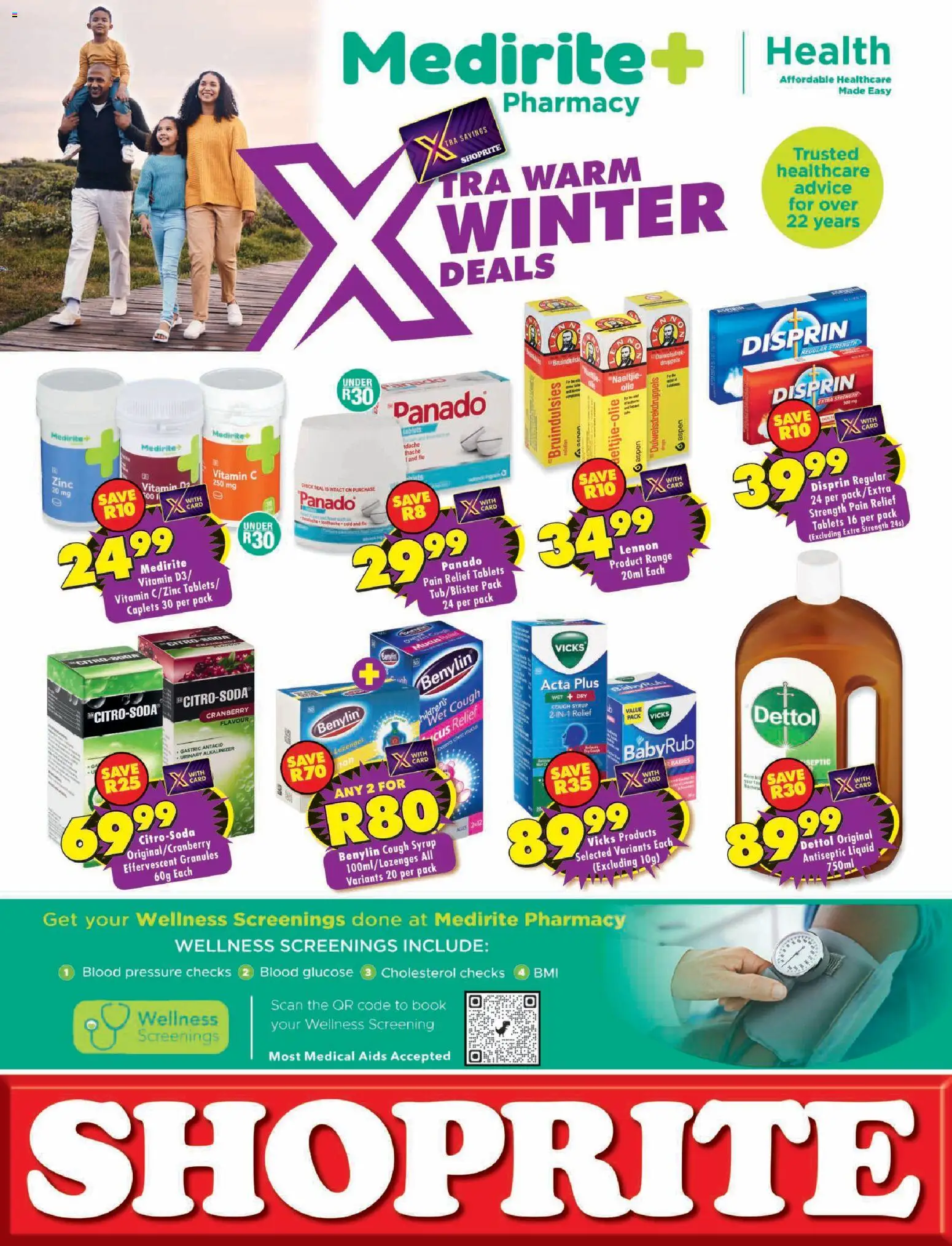 New Shoprite catalogue – valid from 20/07/2026 | Page: 1 | Products: Antiseptic liquid, Cough syrup, Lozenges, Syrup