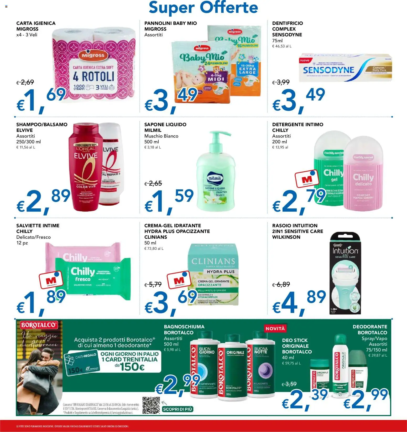 Volantino Migross del 16/07/2026 | Pagina: 14 | Prodotti: Pannolini, Rasoio, Sapone, Deodorante