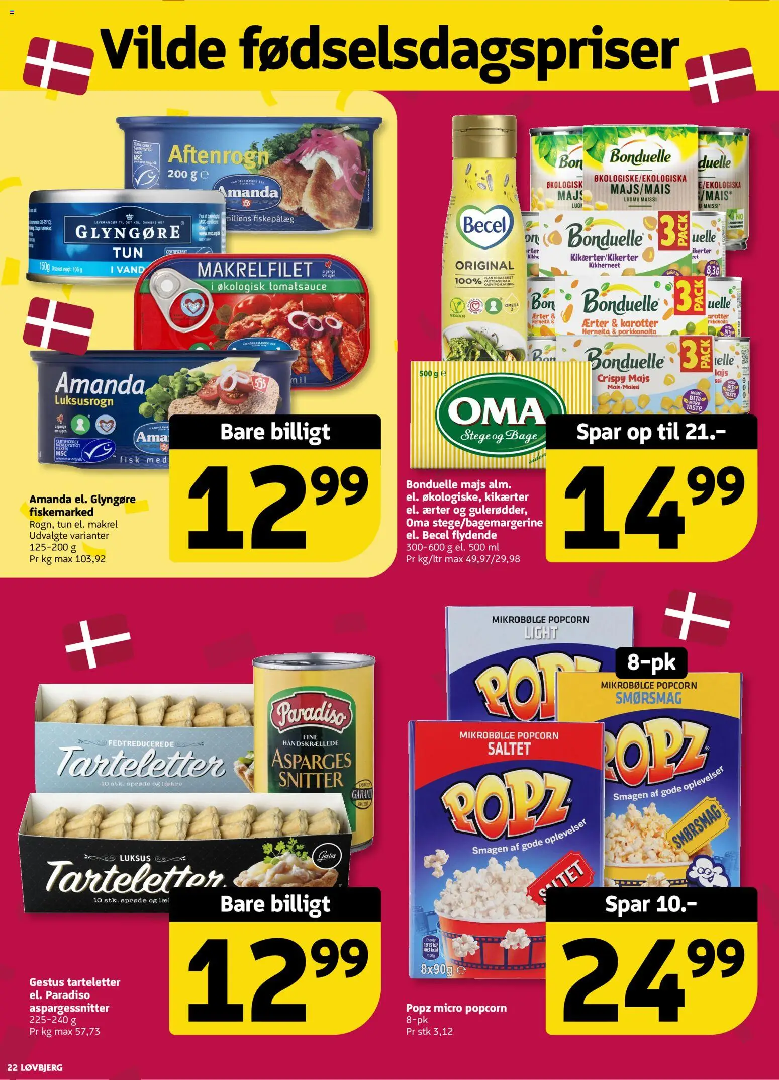 Løvbjerg tilbudsavis – gyldig fra 28/08/2026 | Side: 22 | Produkter: Fisk, Majs, Tarteletter, Asparges