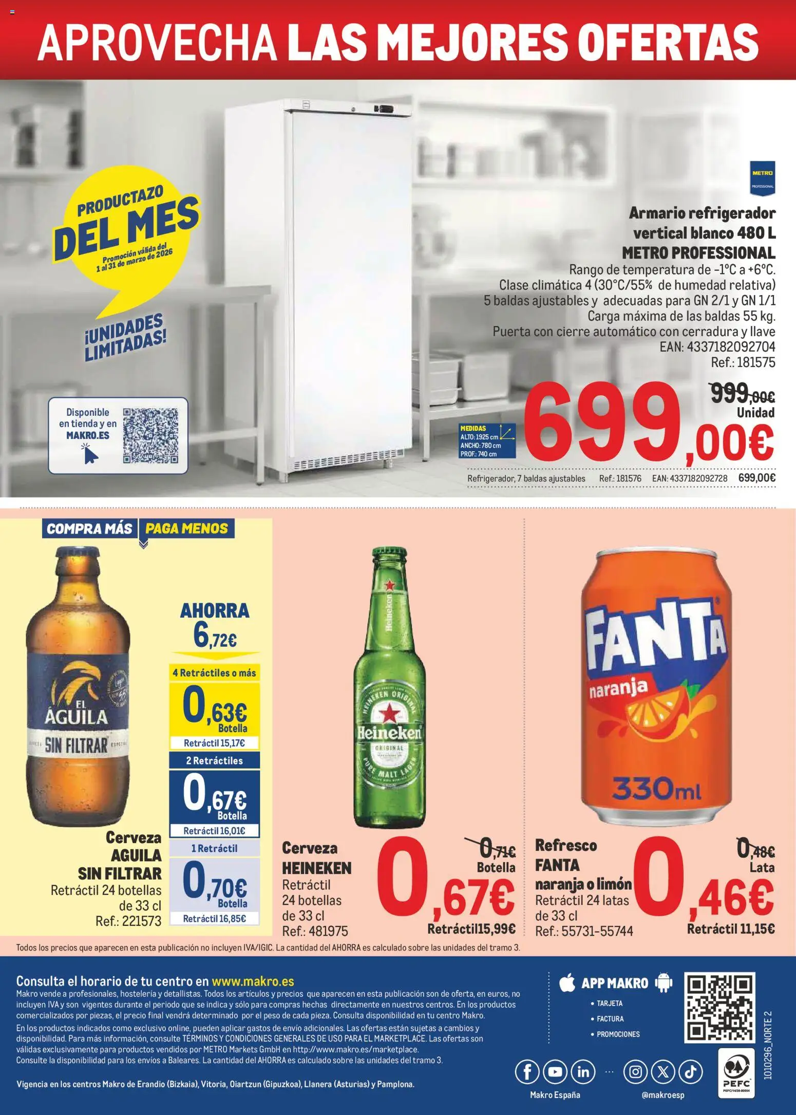 Makro - Precios Norte II │ válido desde el 09.03.2026 | Página: 24 | Productos: Cerveza, Refrigerador, Peso, Armario