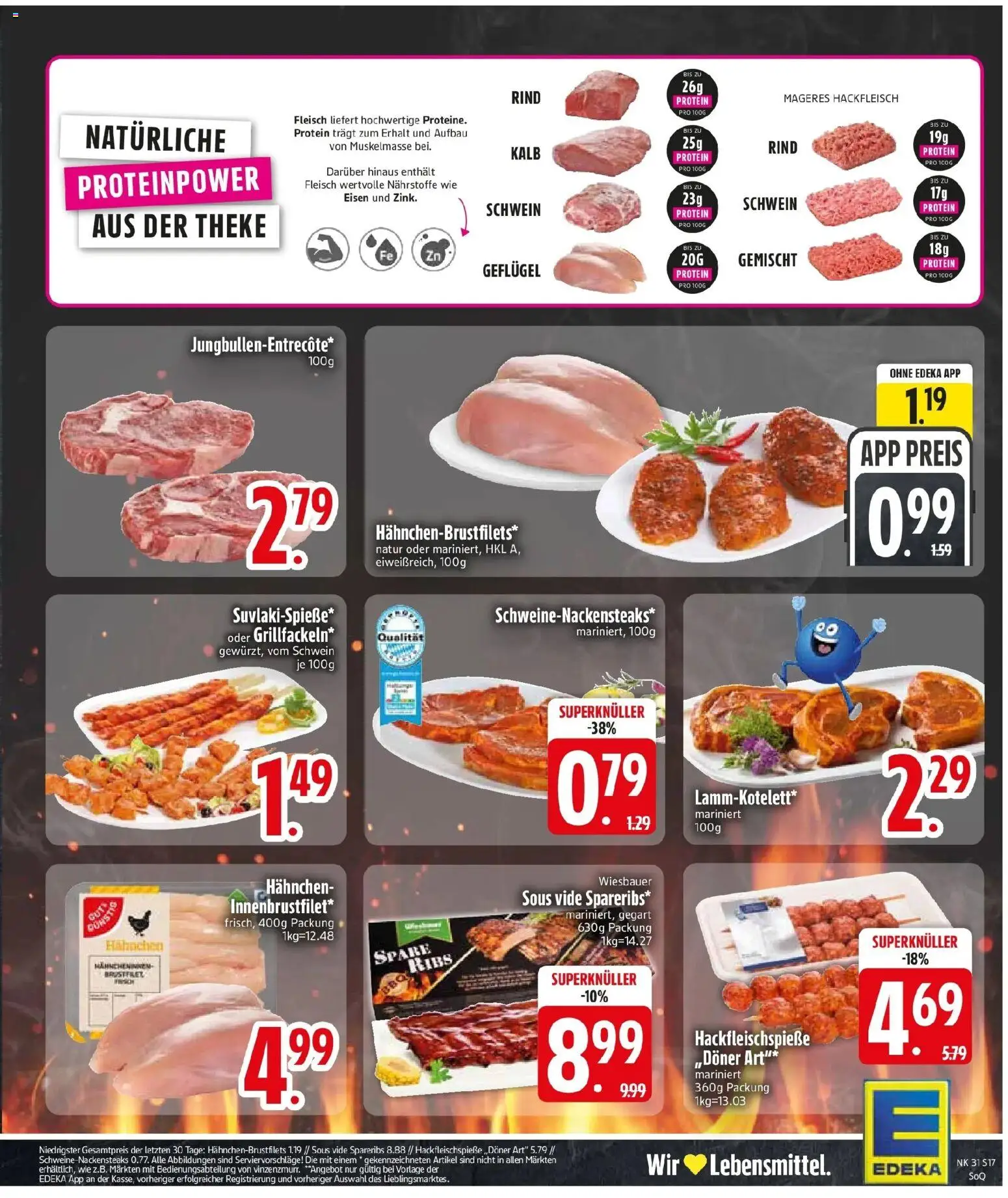 Edeka prospekt Wolfratshausen – gültig ab 27.07.2026 | Seite: 19 | Produkte: Hahnchen, Theke, Spare ribs, Hackfleisch