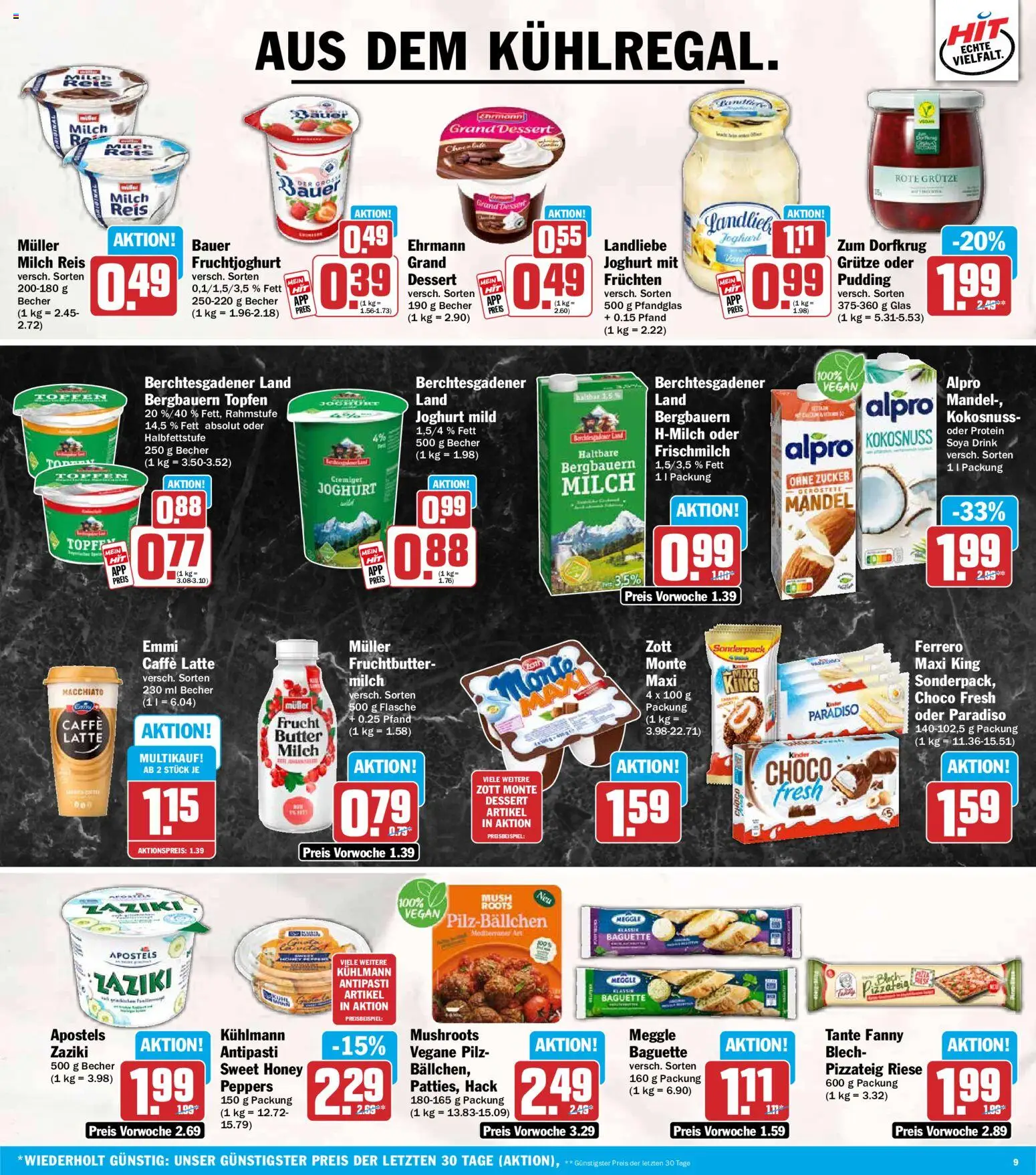 HIT Prospekt – gültig ab 13.07.2026 | Seite: 9 | Produkte: Milch, Alpro, Zucker, Reis