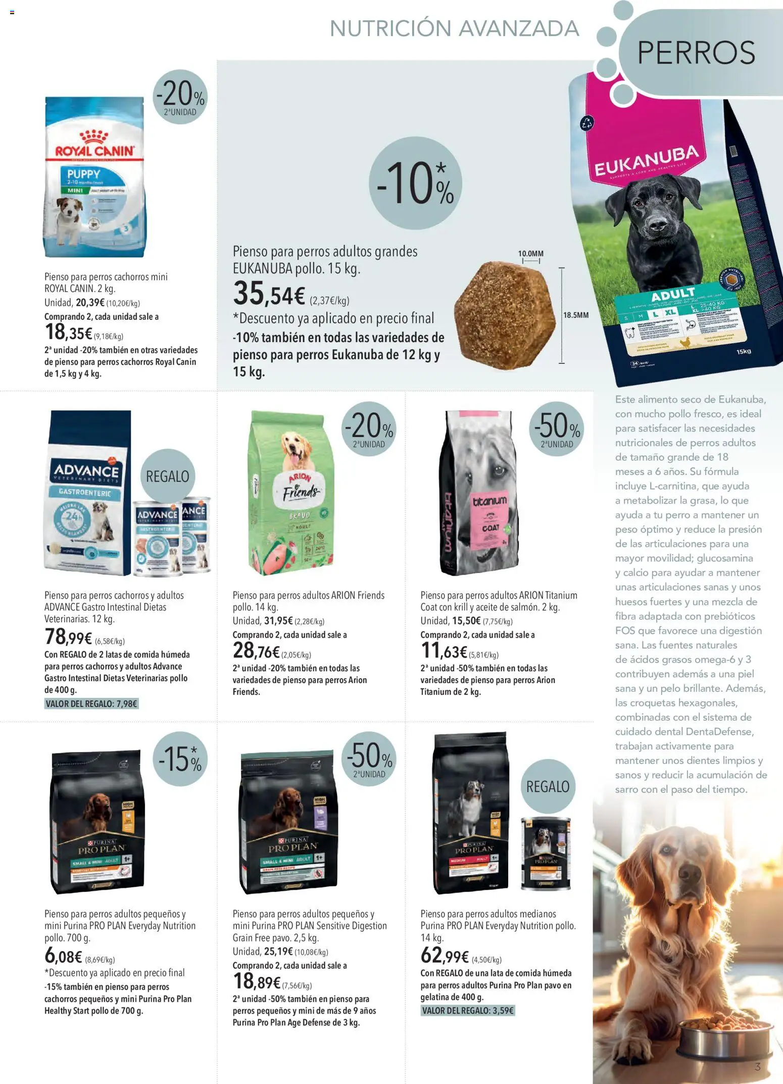 El Corte Inglés Mascota │ válido desde el 01/10/2026 | Página: 3 | Productos: Gelatina, Aceite, Peso, Croquetas