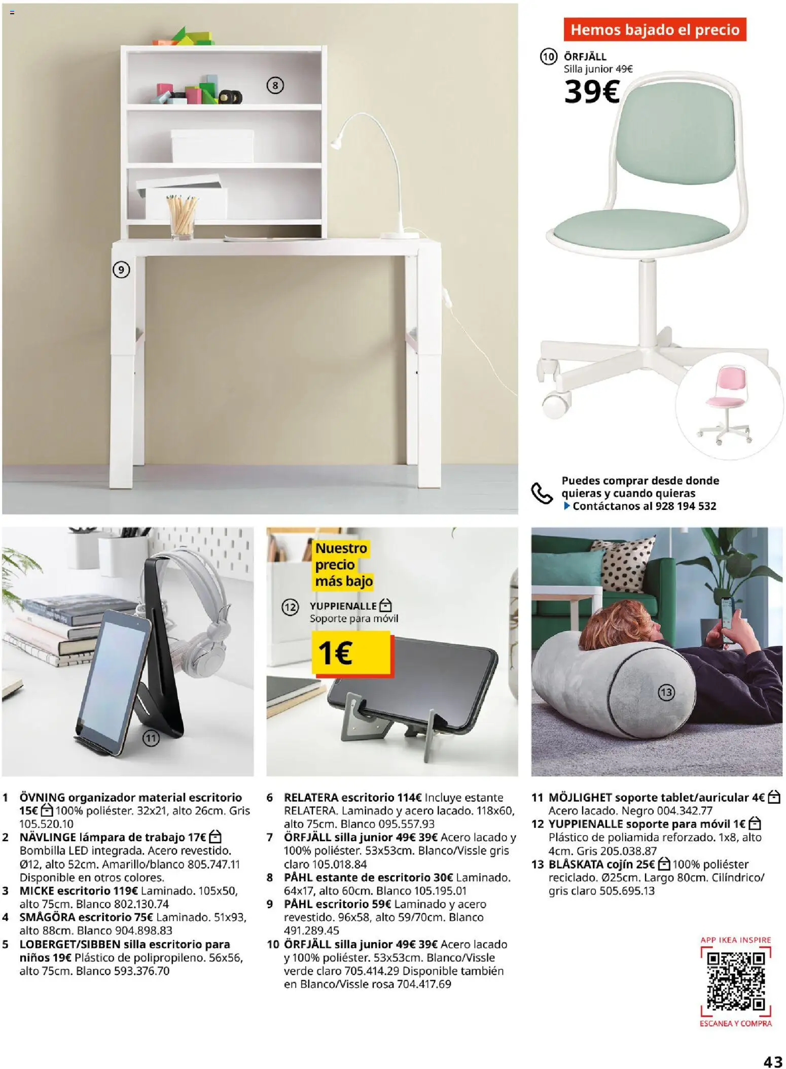 Catálogo IKEA  y los niños  │ válido desde el 06.03.2026 | Página: 43 | Productos: Organizador, Cojín, Estante, Silla