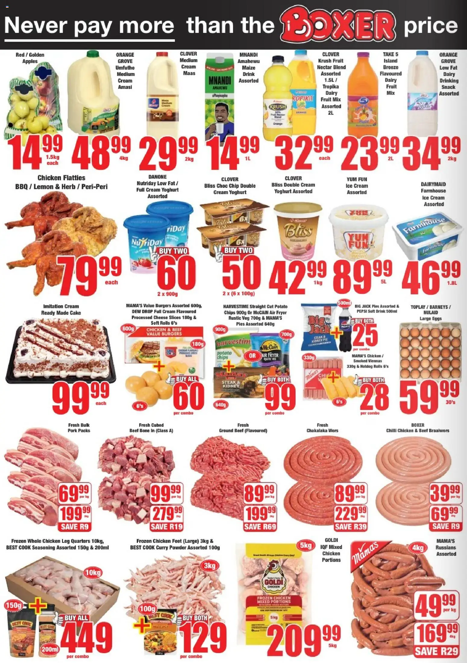 New Boxer catalogue – valid from 09.03.2026 | Page: 2 | Products: Powder, Burgers, Cream, Fruit