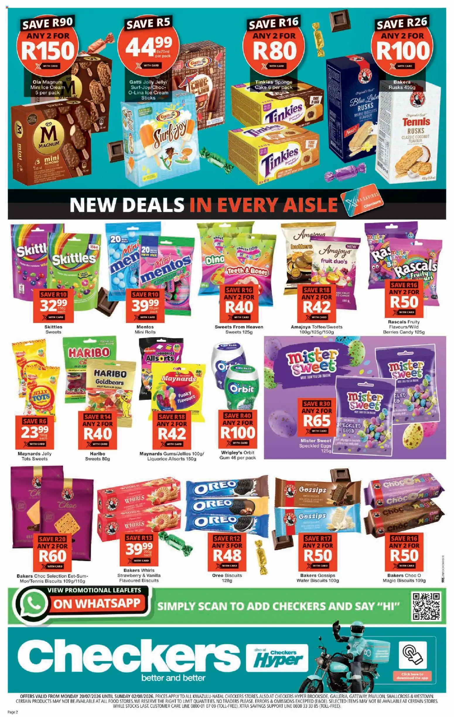 New Checkers catalogue – valid from 20/07/2026 | Page: 2 | Products: Cake, Eggs, Biscuits, Cream