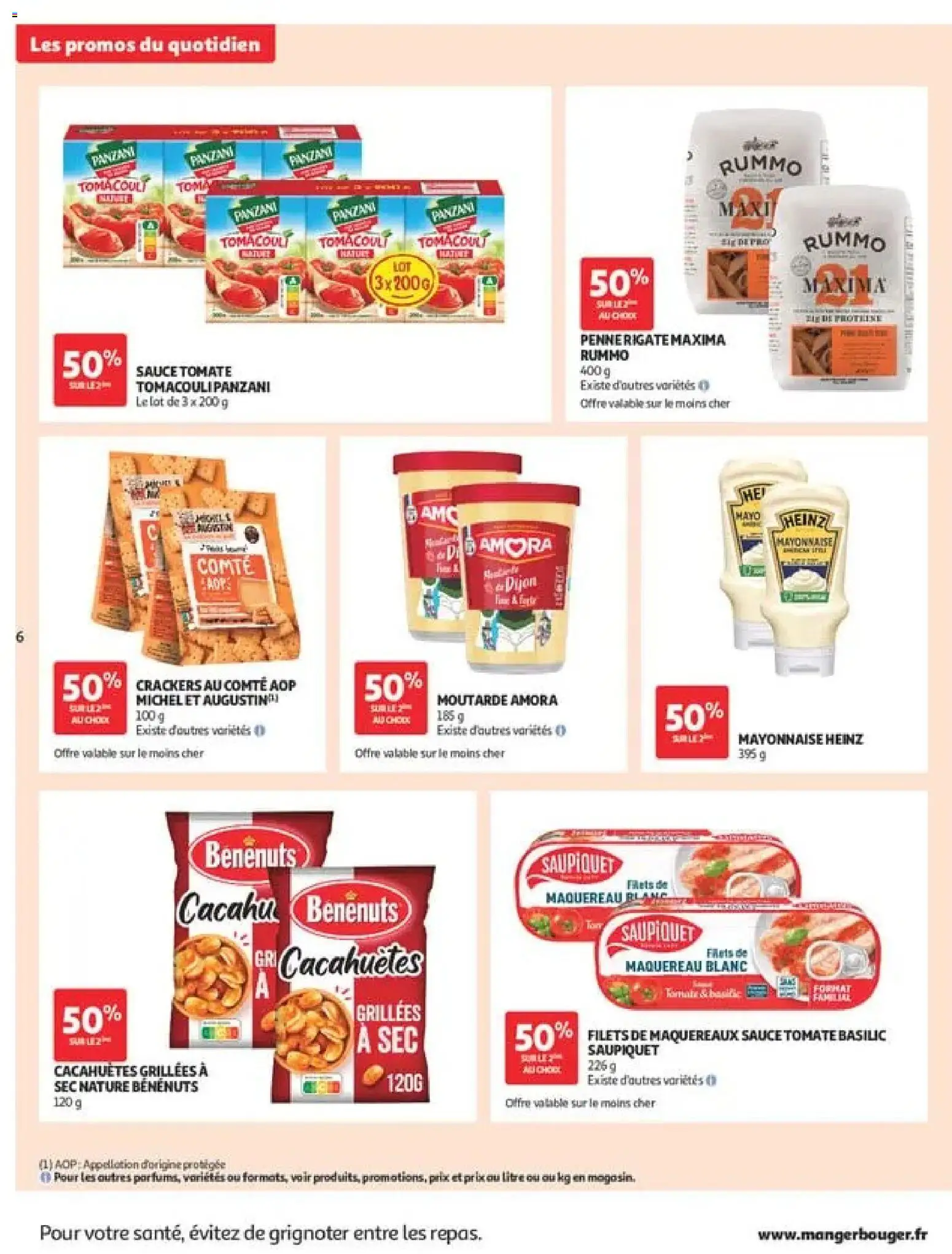 {H1} | Page: 6 | Produits: Crackers, Maquereau, Mayonnaise, Moutarde
