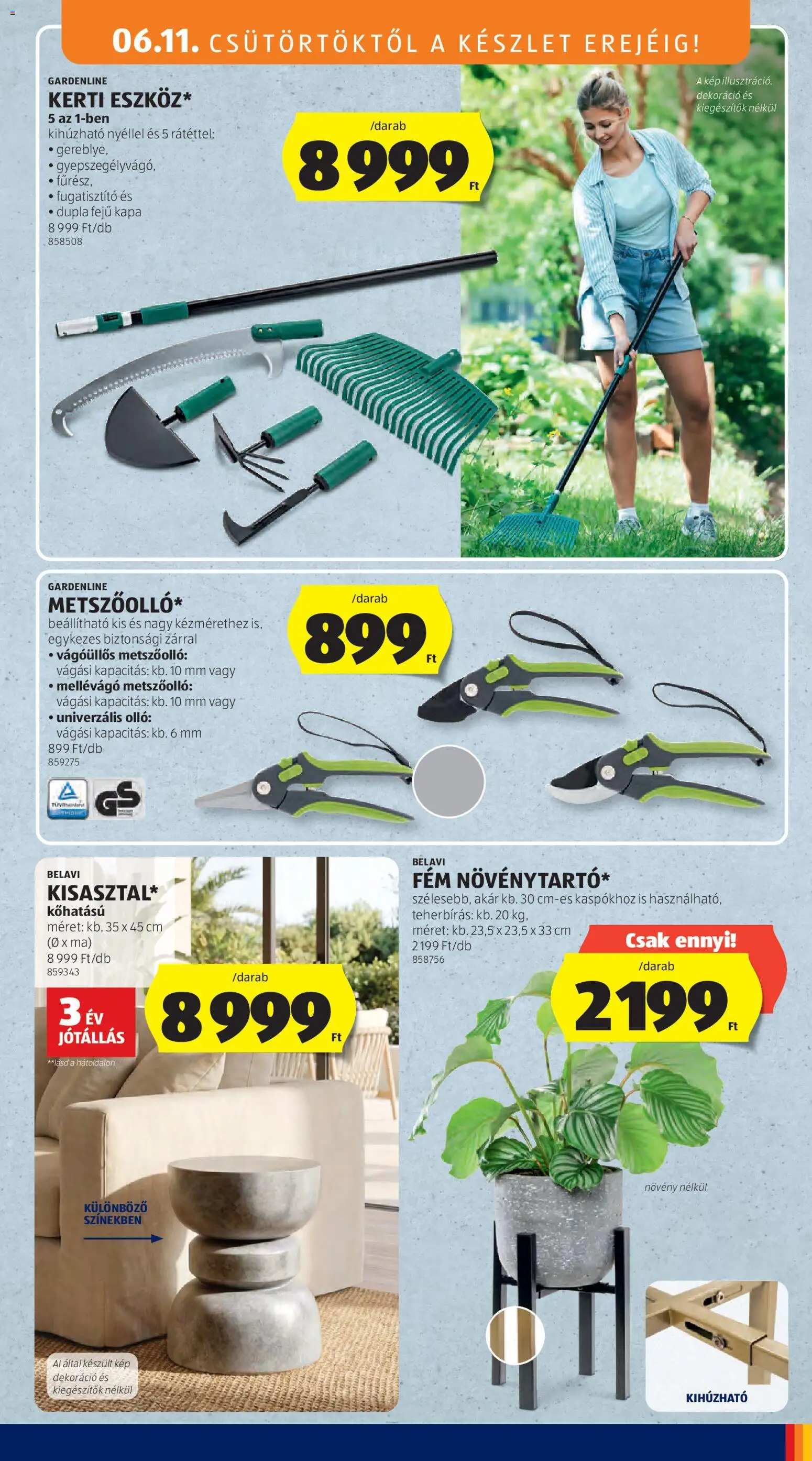 Aldi akciós ujság - amely érvényes a következő dátumtól: 11.06.2026 | Oldal: 5 | Termékek: Metszőolló, Dekoráció