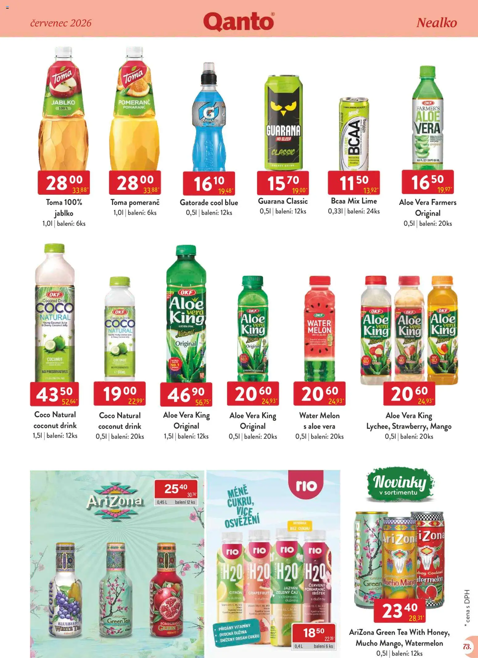 Astur & Qanto leták - Velkoobchod 07/2026 od 01.07.2026 | Strana: 73 | Produkty: BCAA, Zelený čaj, Citron, Aloe vera