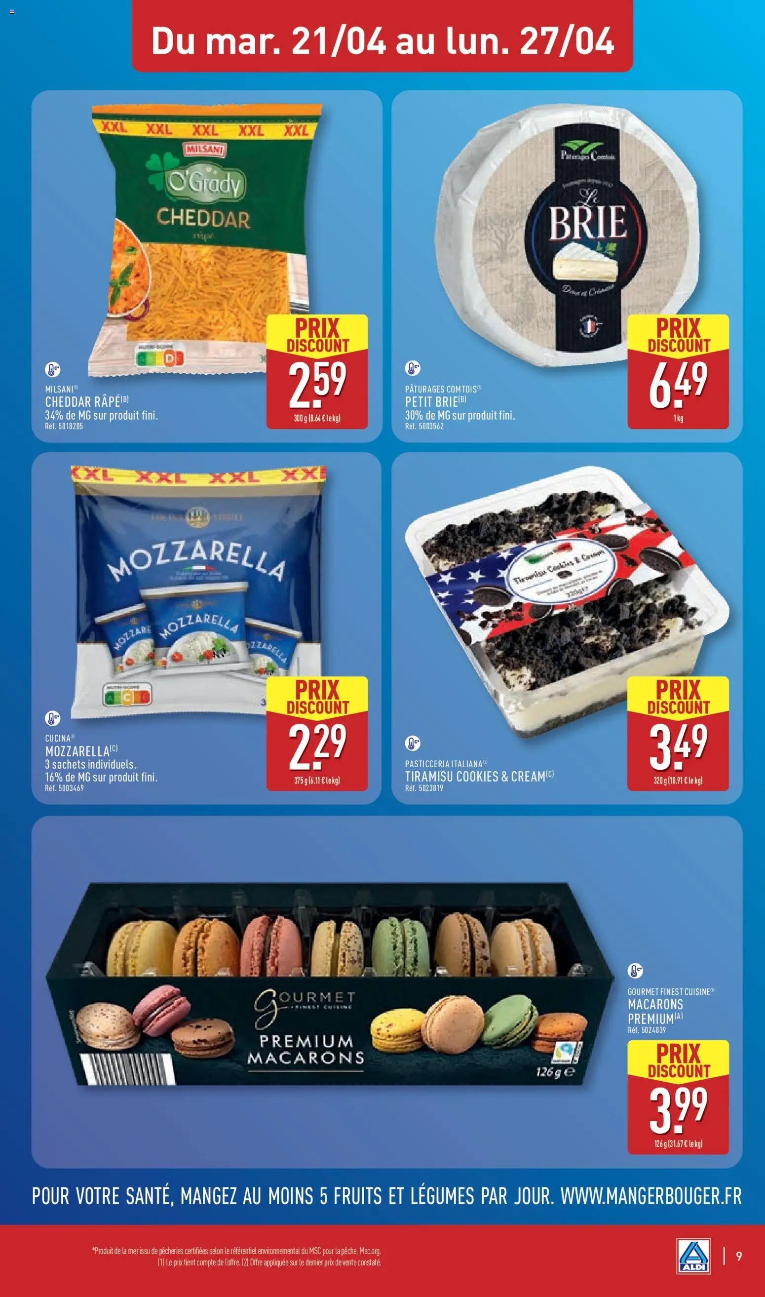 {H1} | Page: 11 | Produits: Mozzarella, Cookies, Macarons, Brie