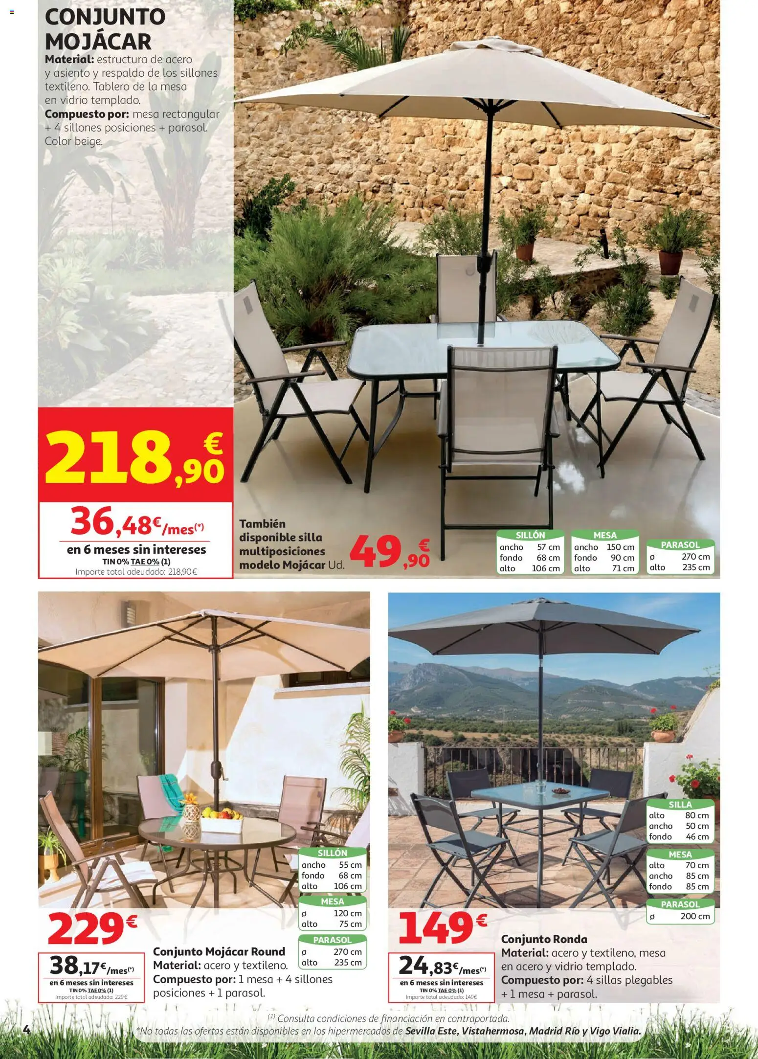 Alcampo Aire Libre │ válido desde el 05.05.2026 | Página: 4 | Productos: Sillón, Mesa, Silla