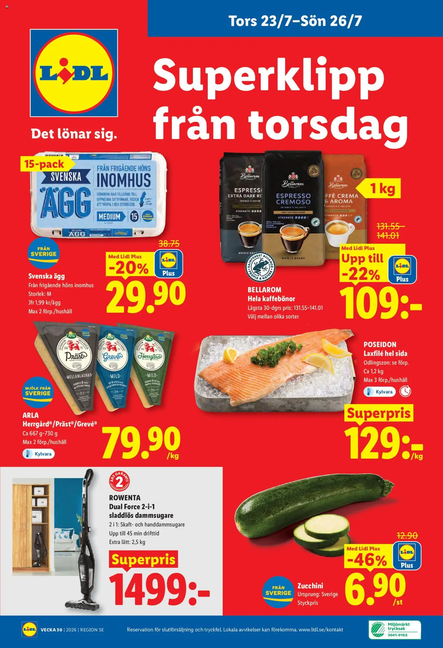 Lidl reklamblad aktuell från 20/07/2026 | Sida: 29 | Produkter: Kaffebönor, Sladdlös dammsugare, Mjölk, Handdammsugare