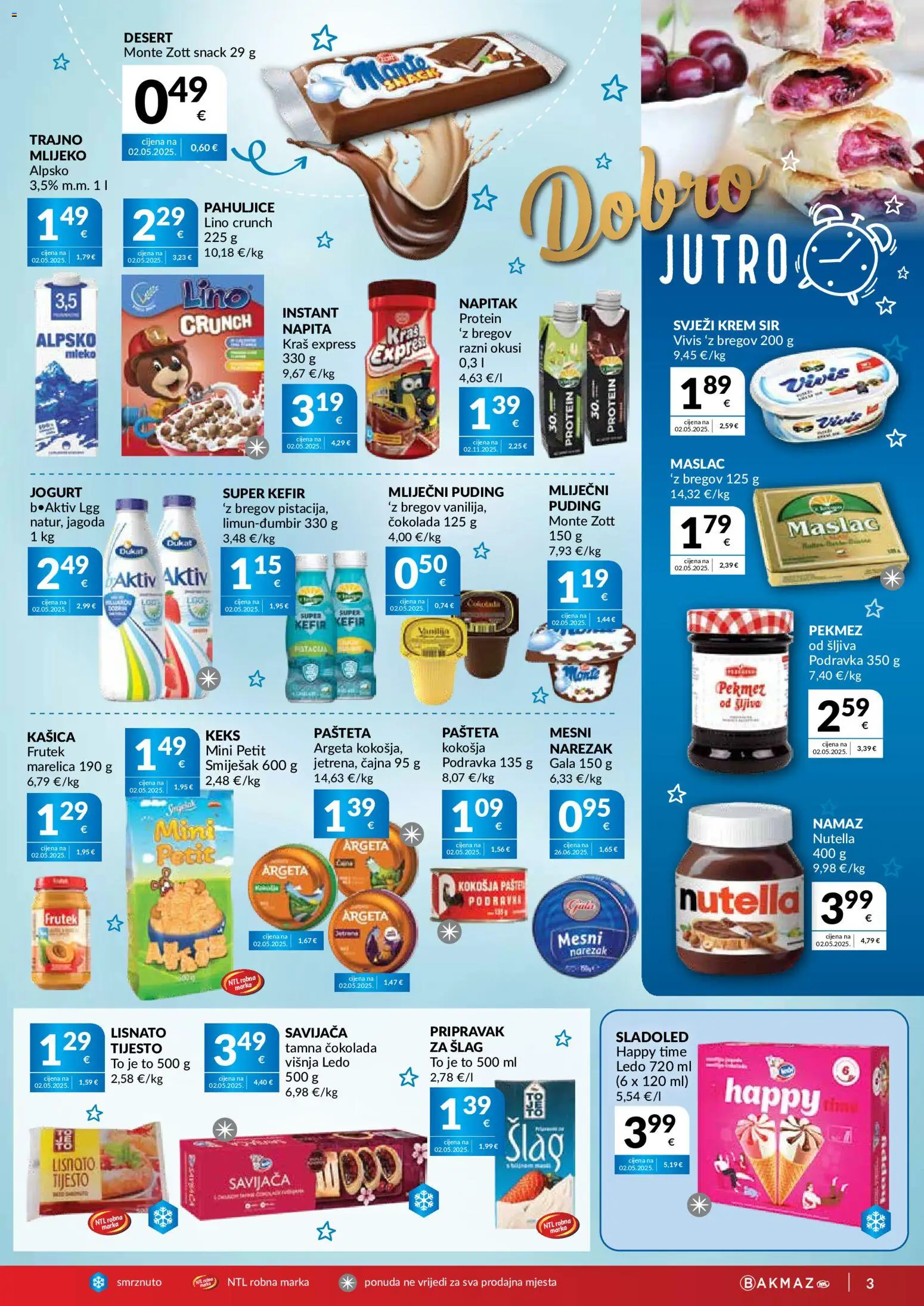 Bakmaz katalog | vrijedi od 10.06.2026 | Stranica: 3 | Proizvodi: Ledo, Šljiva, Sladoled, Namaz