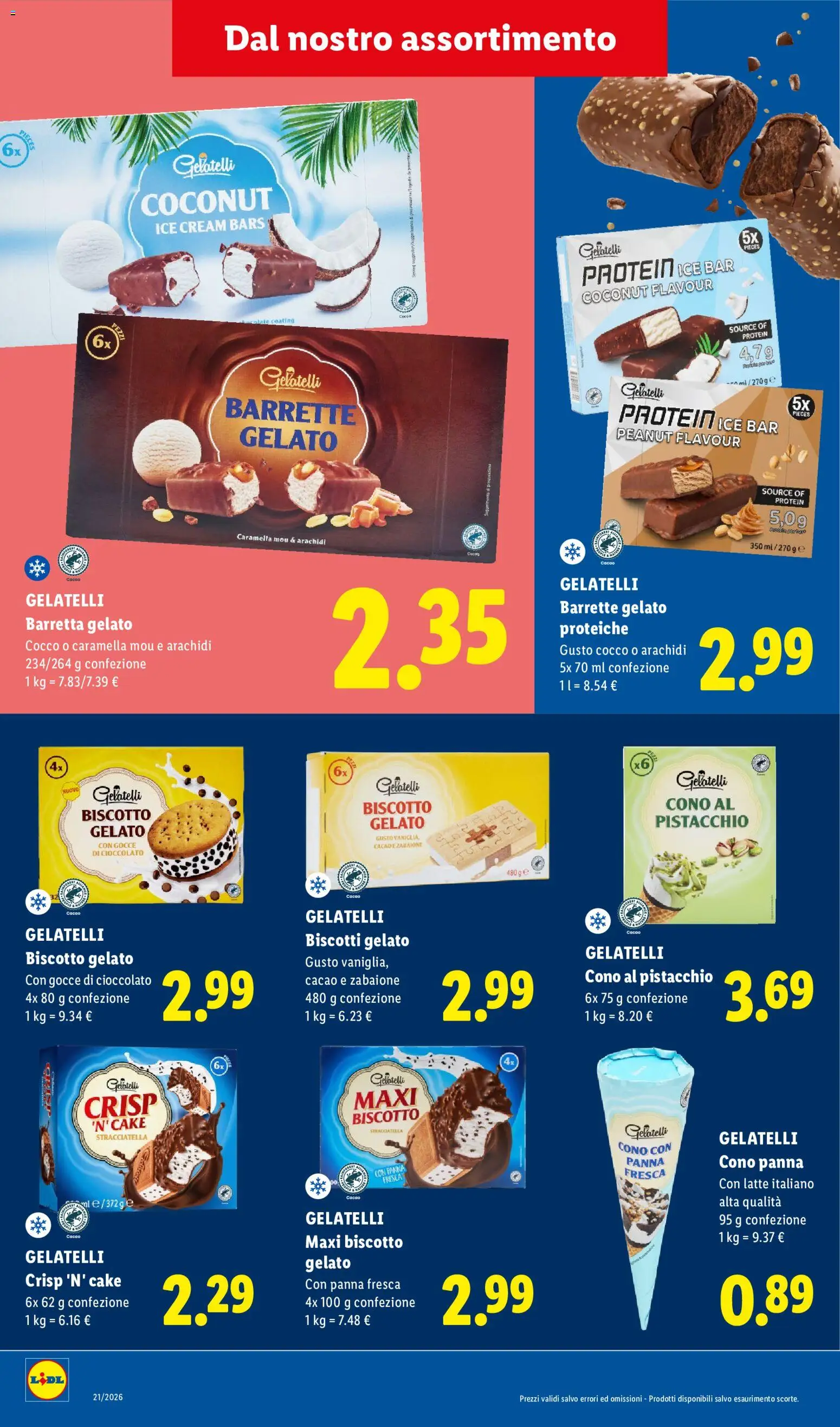 Volantino Lidl del 25.05.2026 | Pagina: 4 | Prodotti: Gelato, Latte, Arachidi, Cacao