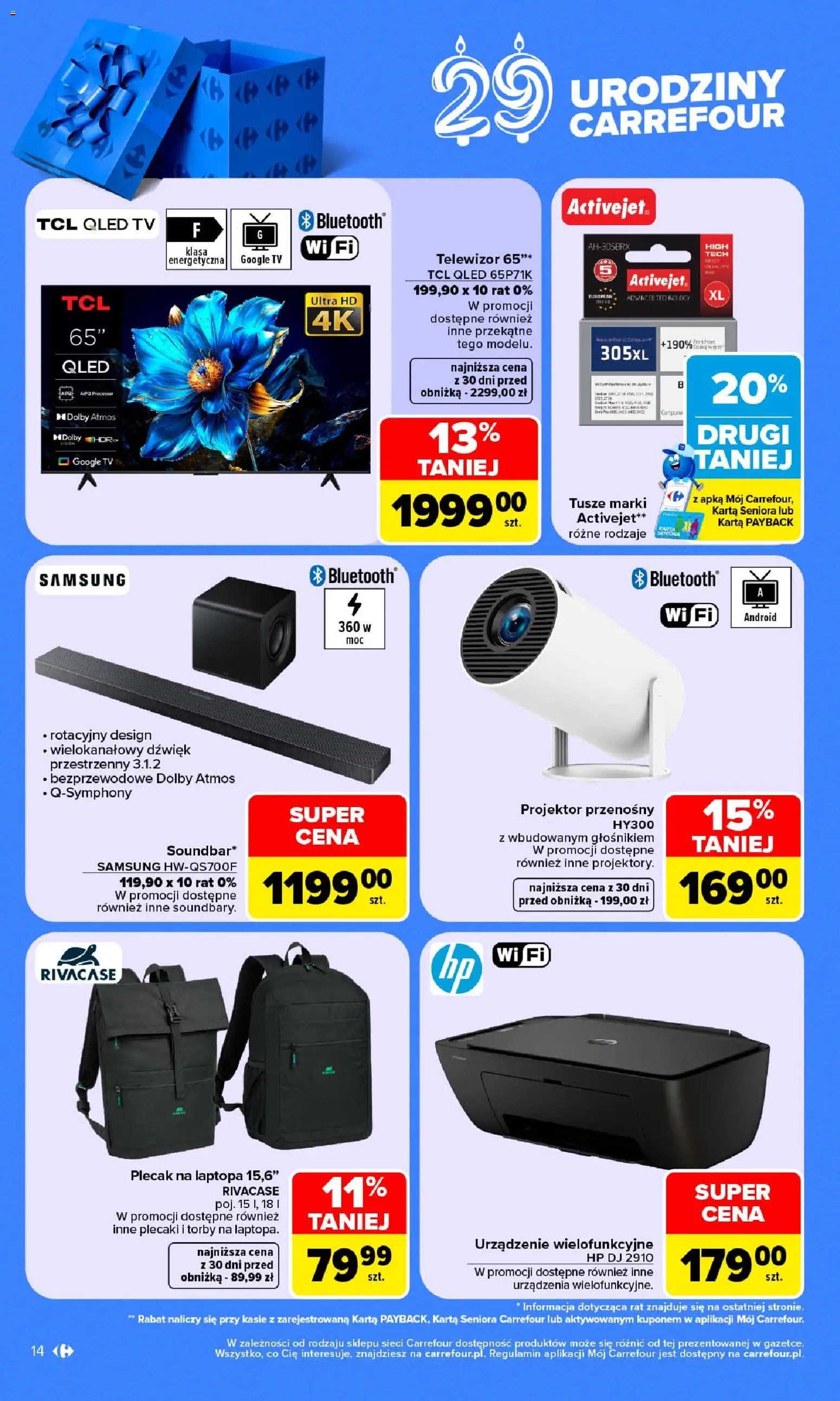 Carrefour gazetka - Halloween od 05.10.2026 | Strona: 14 | Produkty: Karta, Plecaki, Telewizor, Plecak