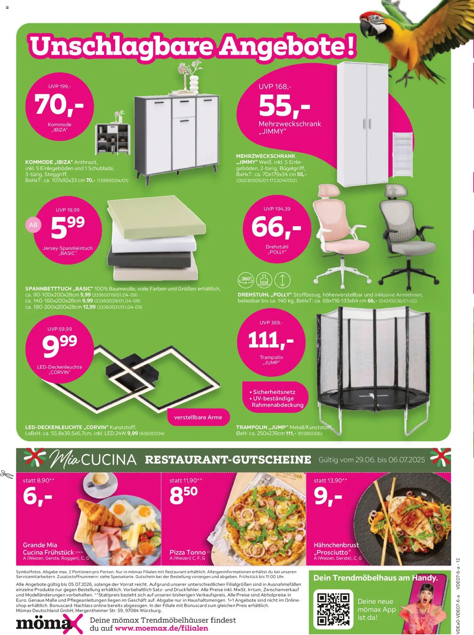 Mömax Prospekt – gültig ab 29.06.2026 | Seite: 12 | Produkte: Kommode, Pizza, Hahnchenbrust