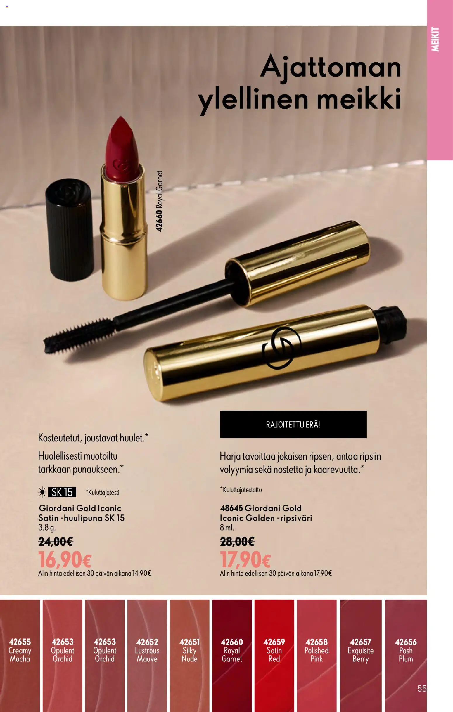 Oriflame - Esite 11 – voimassa 05/08/2026 alkaen | Sivu: 55 | Tuotteet: Meikki, Harja, Ripsiväri, Huulipuna