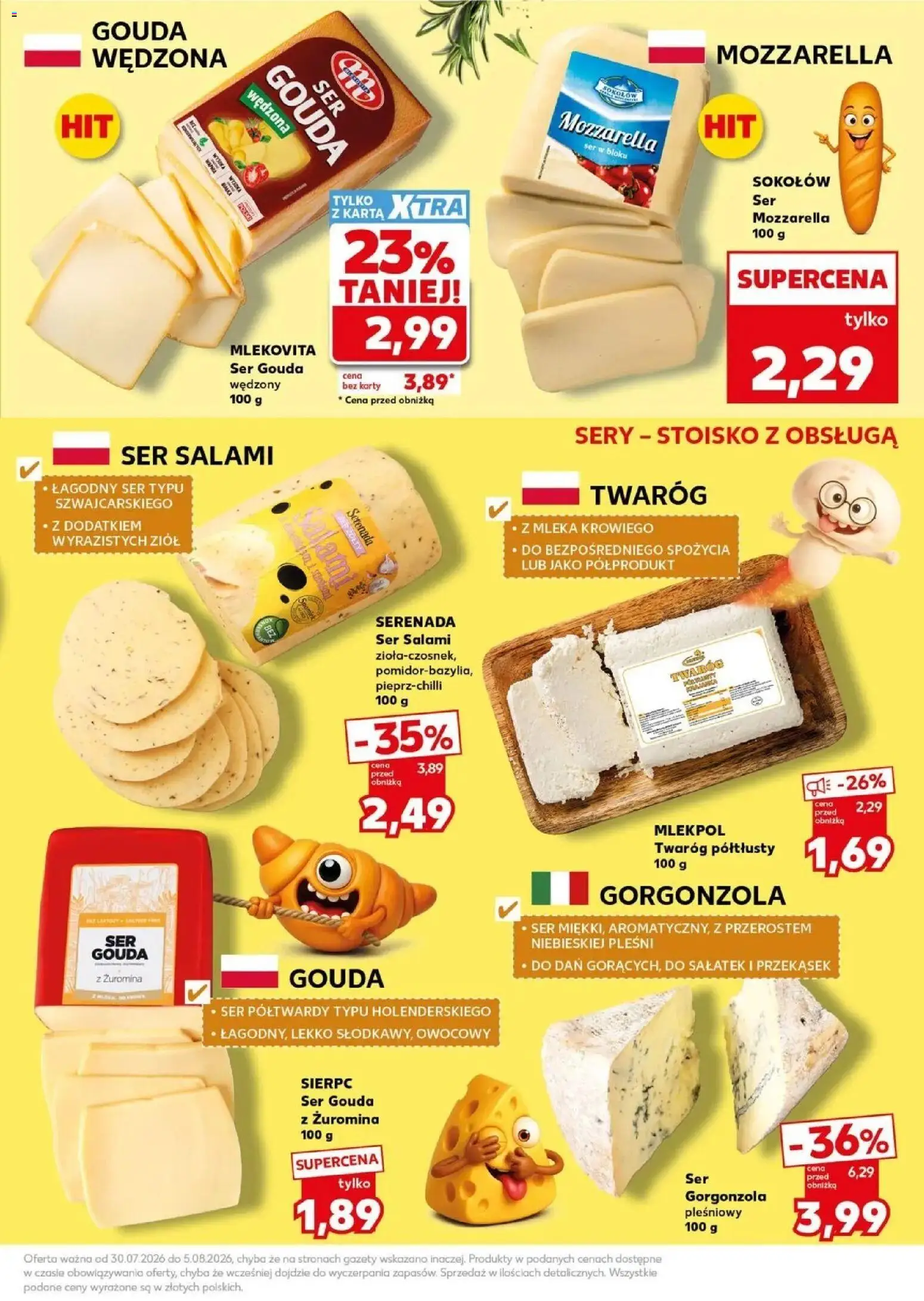 Kaufland gazetka - Mocny start od 03.08.2026 | Strona: 15 | Produkty: Karta, Mleka, Gazety, Salami
