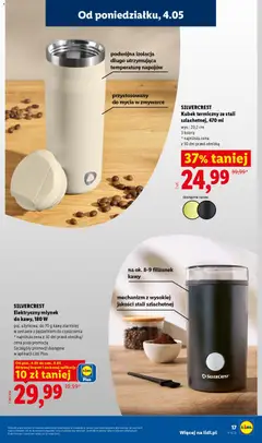 Pogląd oferty "SILVERCREST Kubek termiczny ze stali szlachetnej, 470 ml, Kubek termiczny ze stali szlachetnej, 470 ml, wys.: 20,2 cm, 3 kolory" - ważna od 04.05.2026 | Strona: 17 | Produkty: Młynek