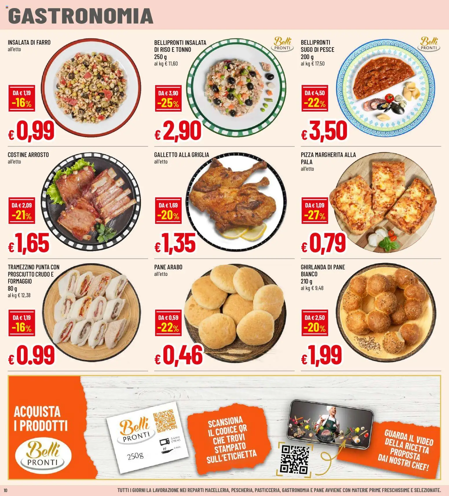 Volantino Famila del 30/07/2026 | Pagina: 10 | Prodotti: Prosciutto, Tonno, Sugo, Farro